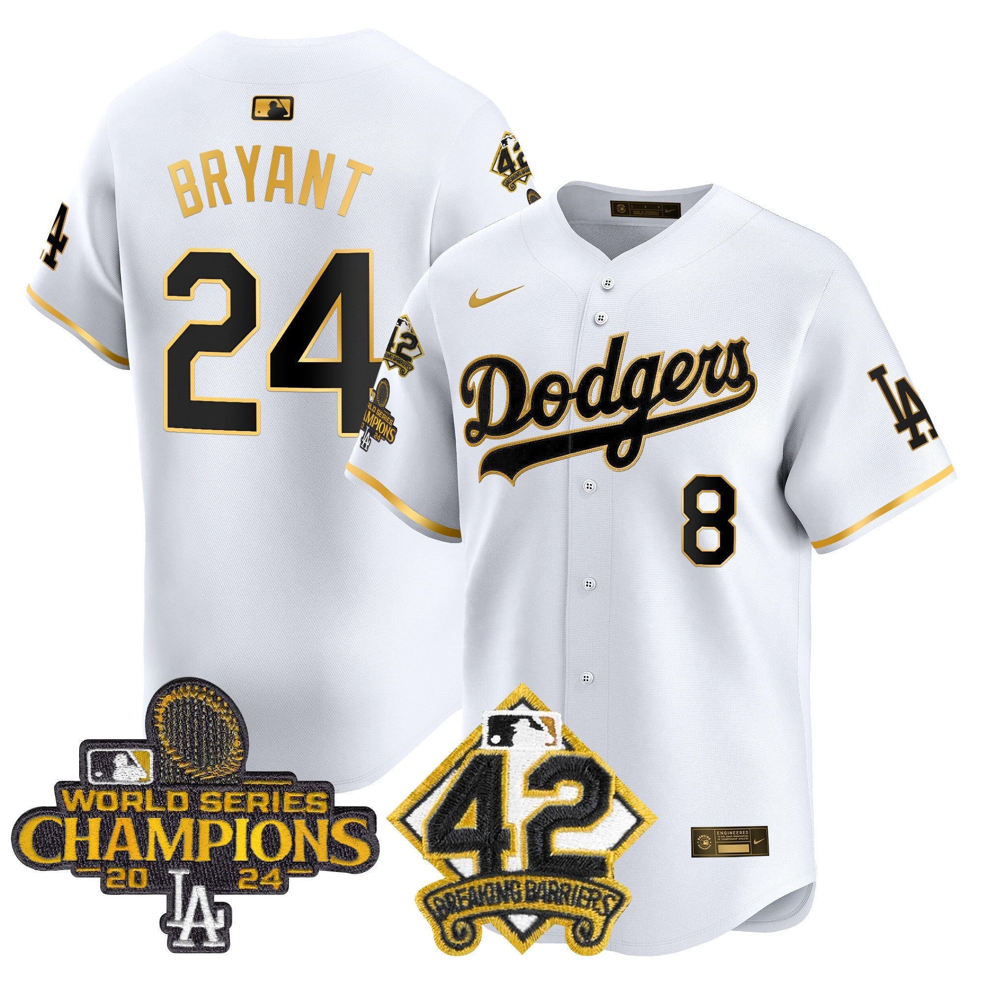 Men’s 2024 World Series Champions & Jackie Robinson Patch Vapor Premier Limited Jersey