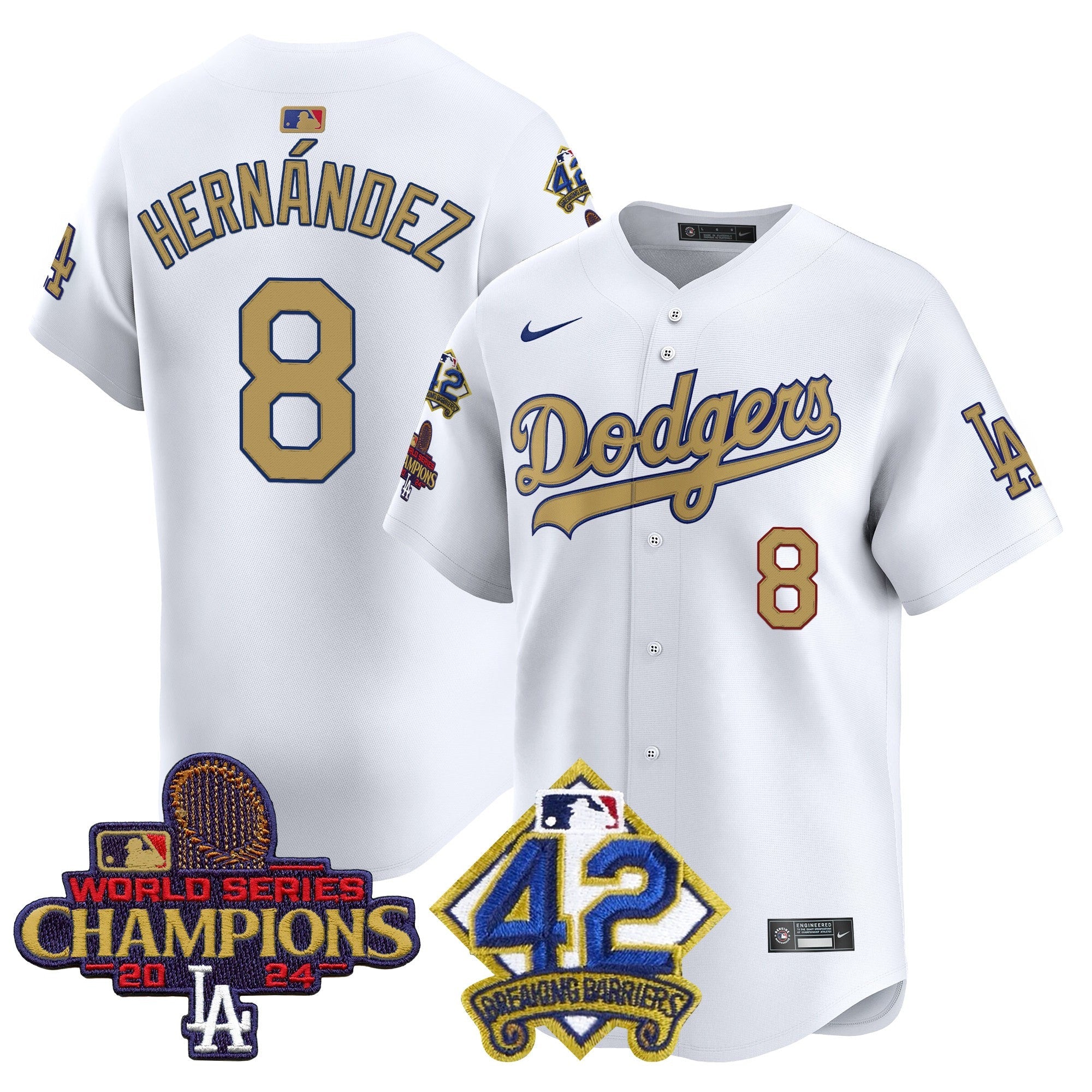 Men’s 2024 World Series Champions & Jackie Robinson Patch Vapor Premier Limited Jersey