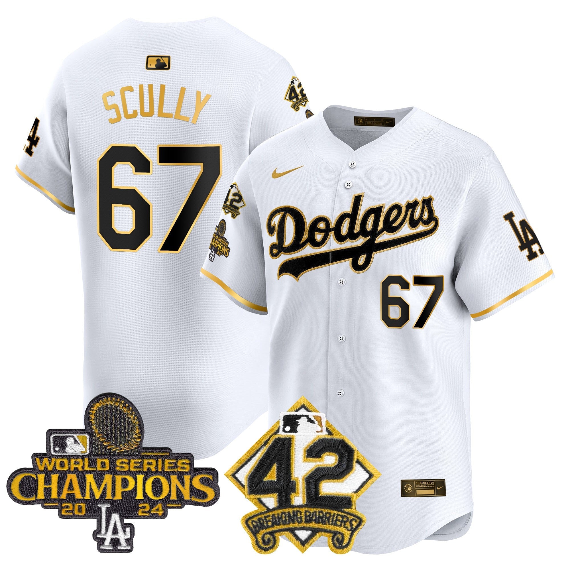 Men’s 2024 World Series Champions & Jackie Robinson Patch Vapor Premier Limited Jersey