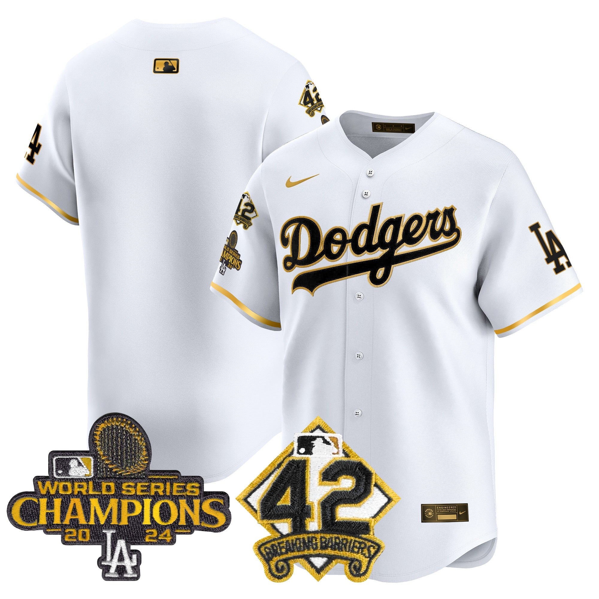 Men’s 2024 World Series Champions & Jackie Robinson Patch Vapor Premier Limited Jersey