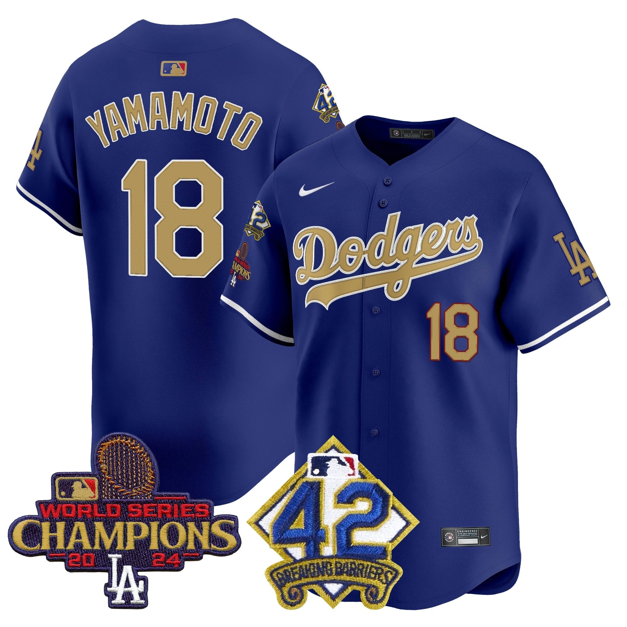 Men’s 2024 World Series Champions & Jackie Robinson Patch Vapor Premier Limited Jersey