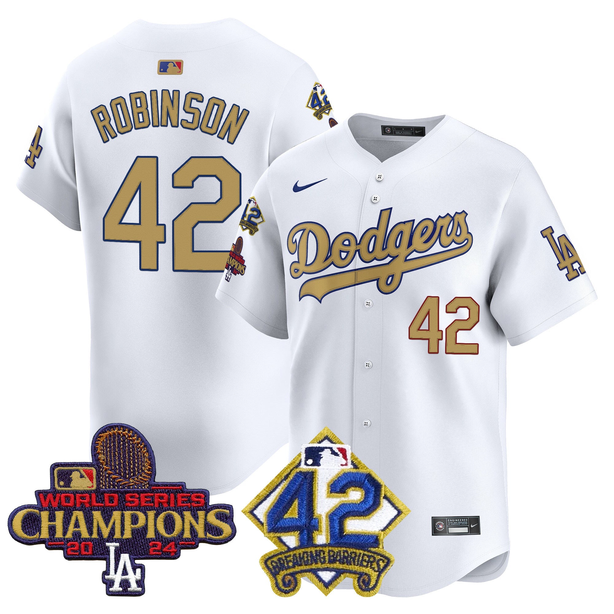 Men’s 2024 World Series Champions & Jackie Robinson Patch Vapor Premier Limited Jersey