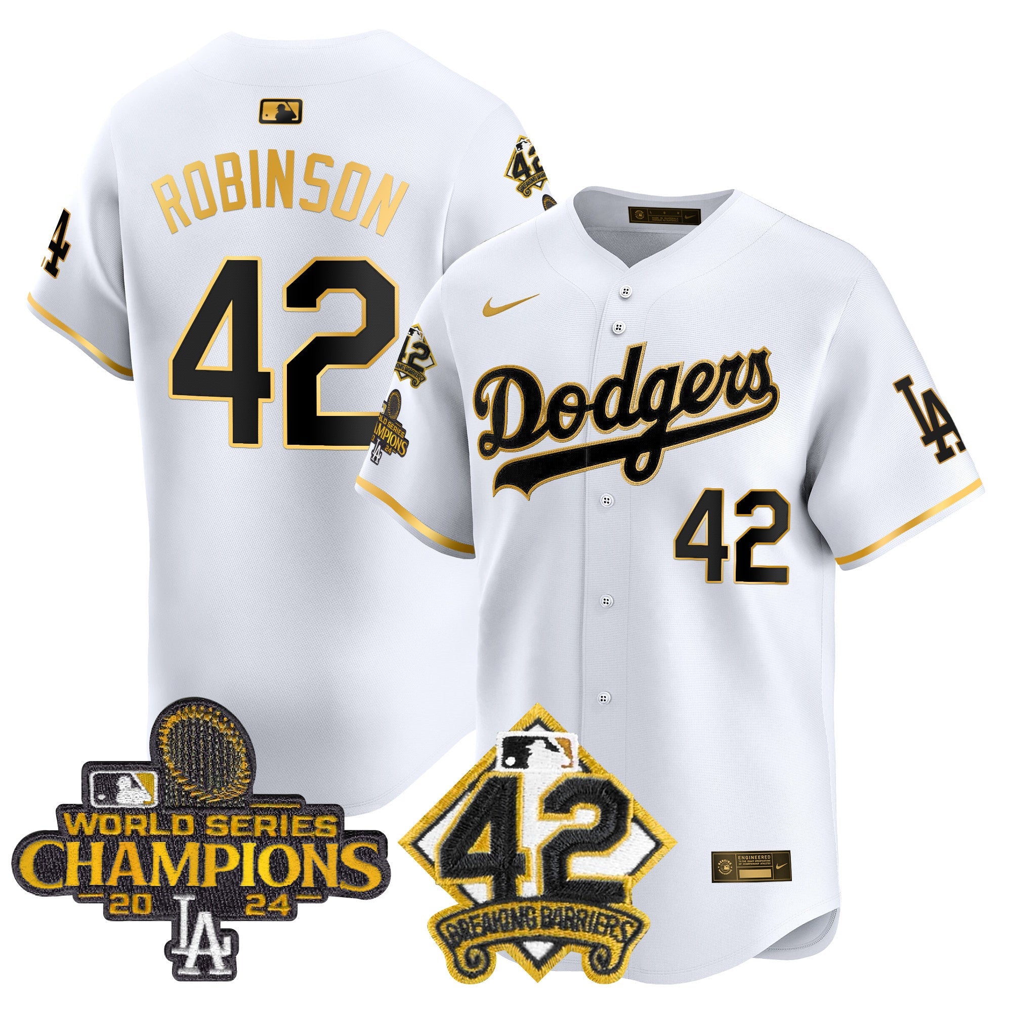 Men’s 2024 World Series Champions & Jackie Robinson Patch Vapor Premier Limited Jersey