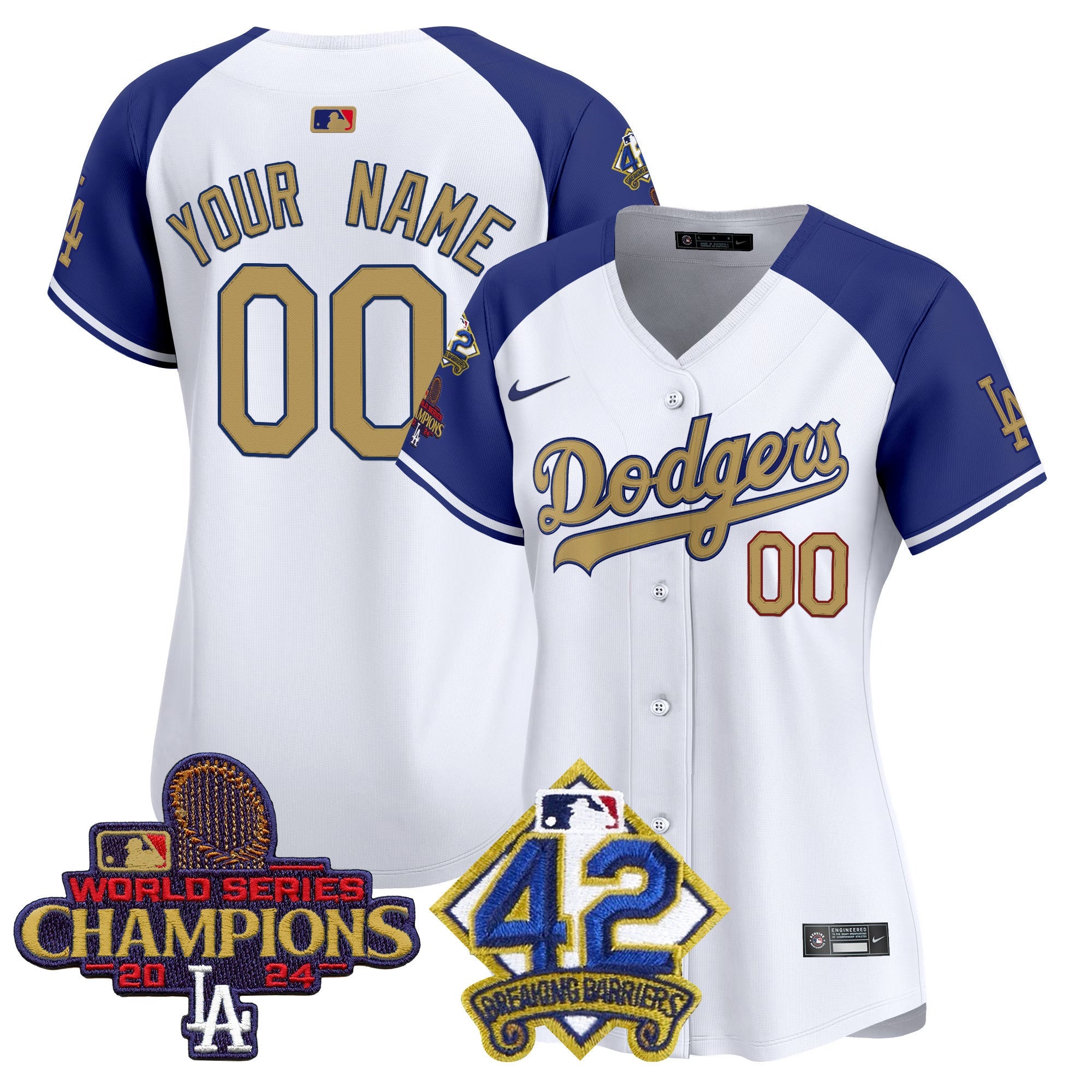 2024 World Series Champions & Jackie Robinson Patch Vapor Premier Limited Custom Jersey