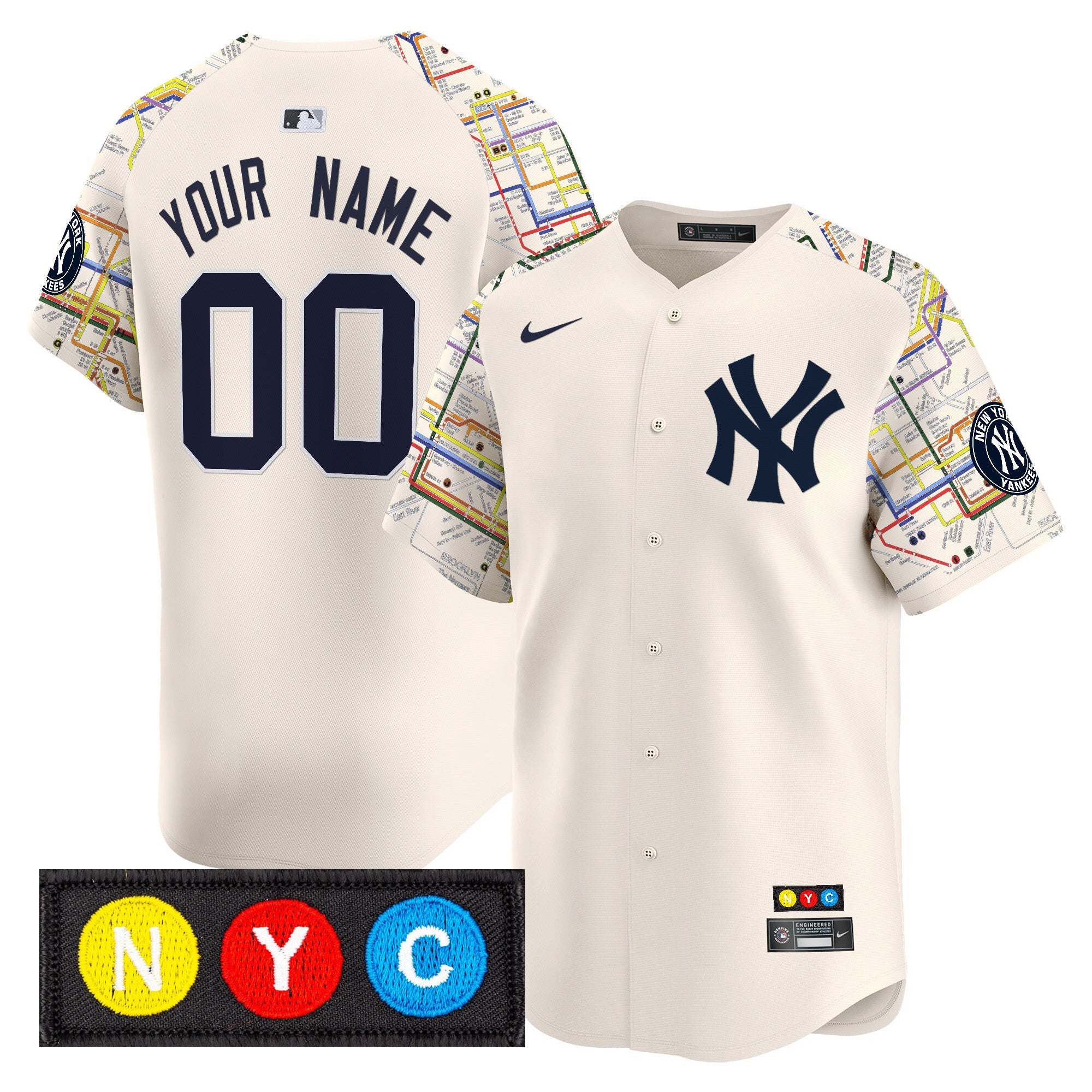 New York Subway Style Vapor Premier Limited Custom Jersey – Stitched