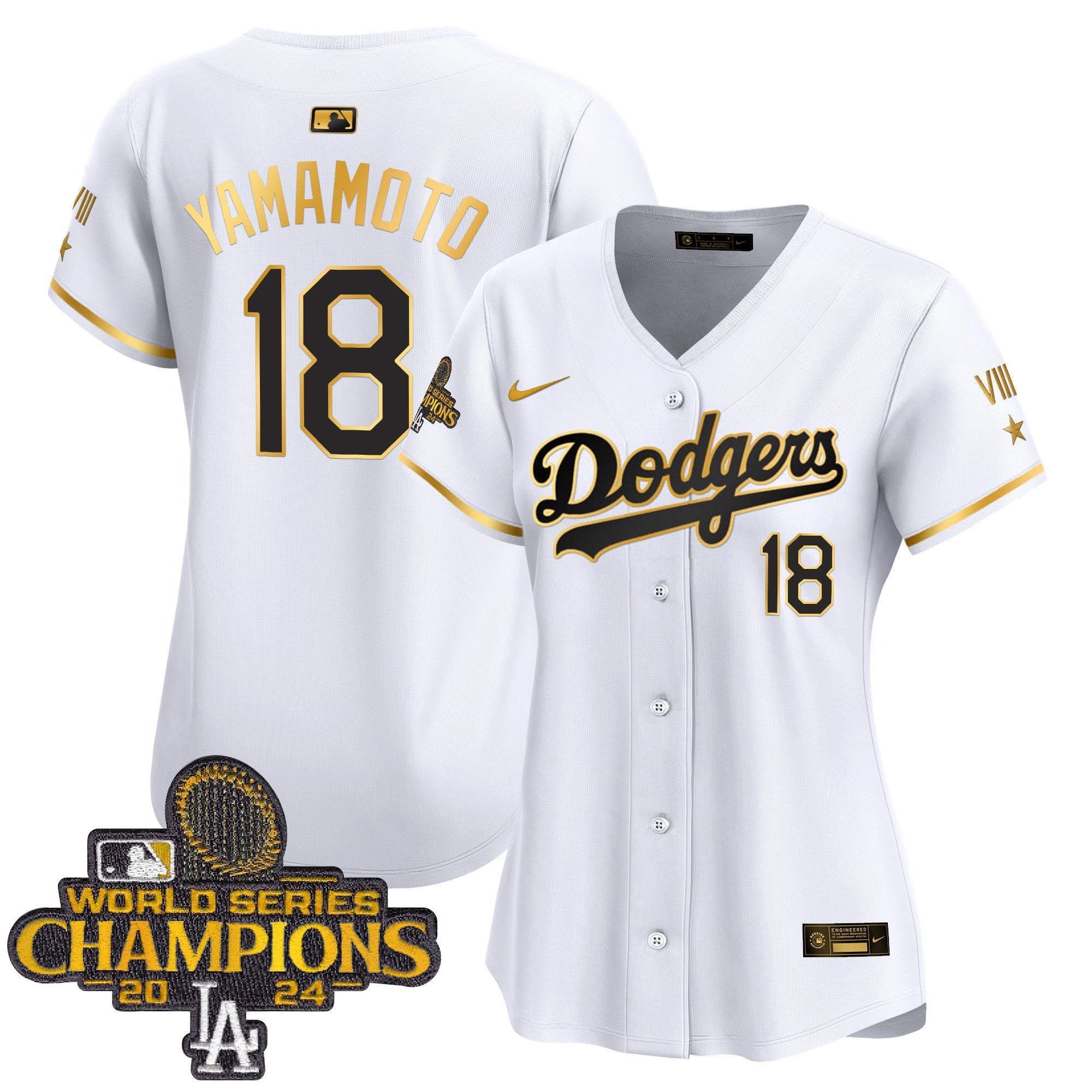 Women’s 2024 World Series Champions Gold Trim Vapor Premier Limited Jersey