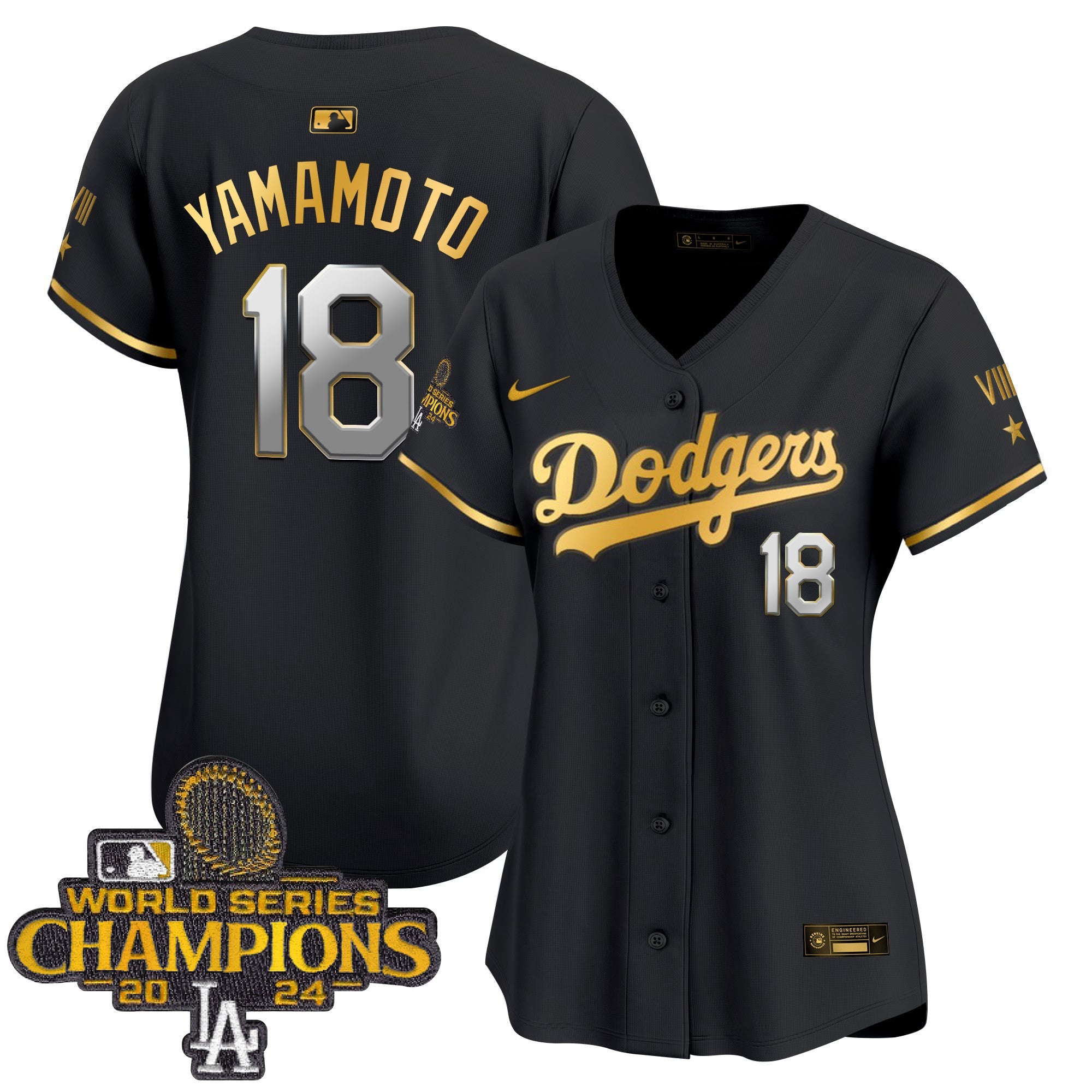 Women’s 2024 World Series Champions Gold Trim Vapor Premier Limited Jersey