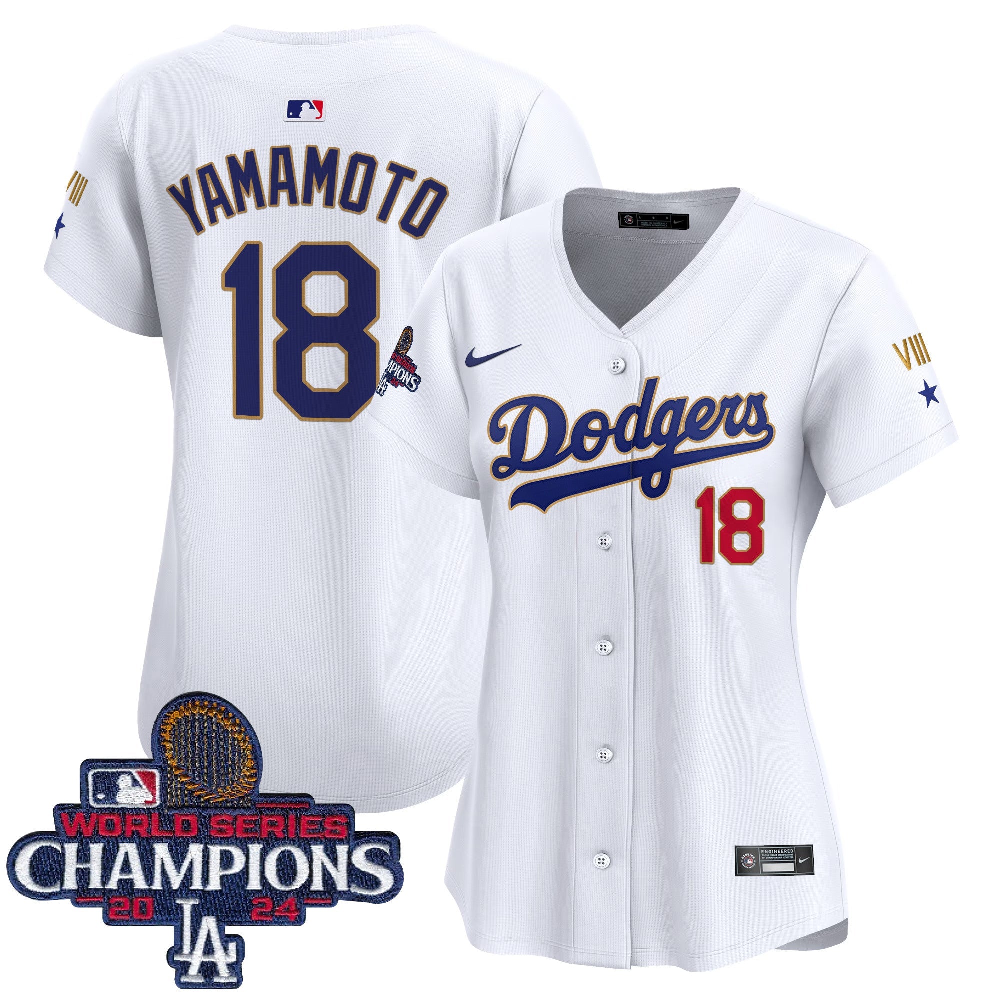 Women’s 2024 World Series Champions Gold Trim Vapor Premier Limited Jersey