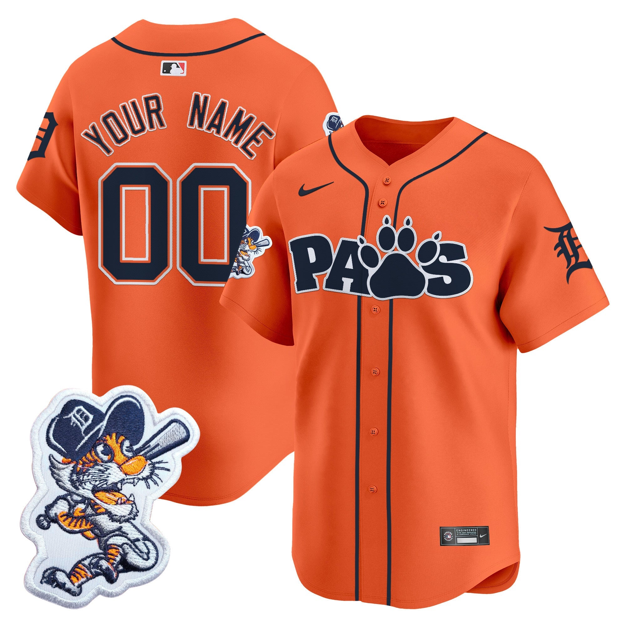 Detroit Paws Patch Vapor Premier Limited Custom Jersey V2