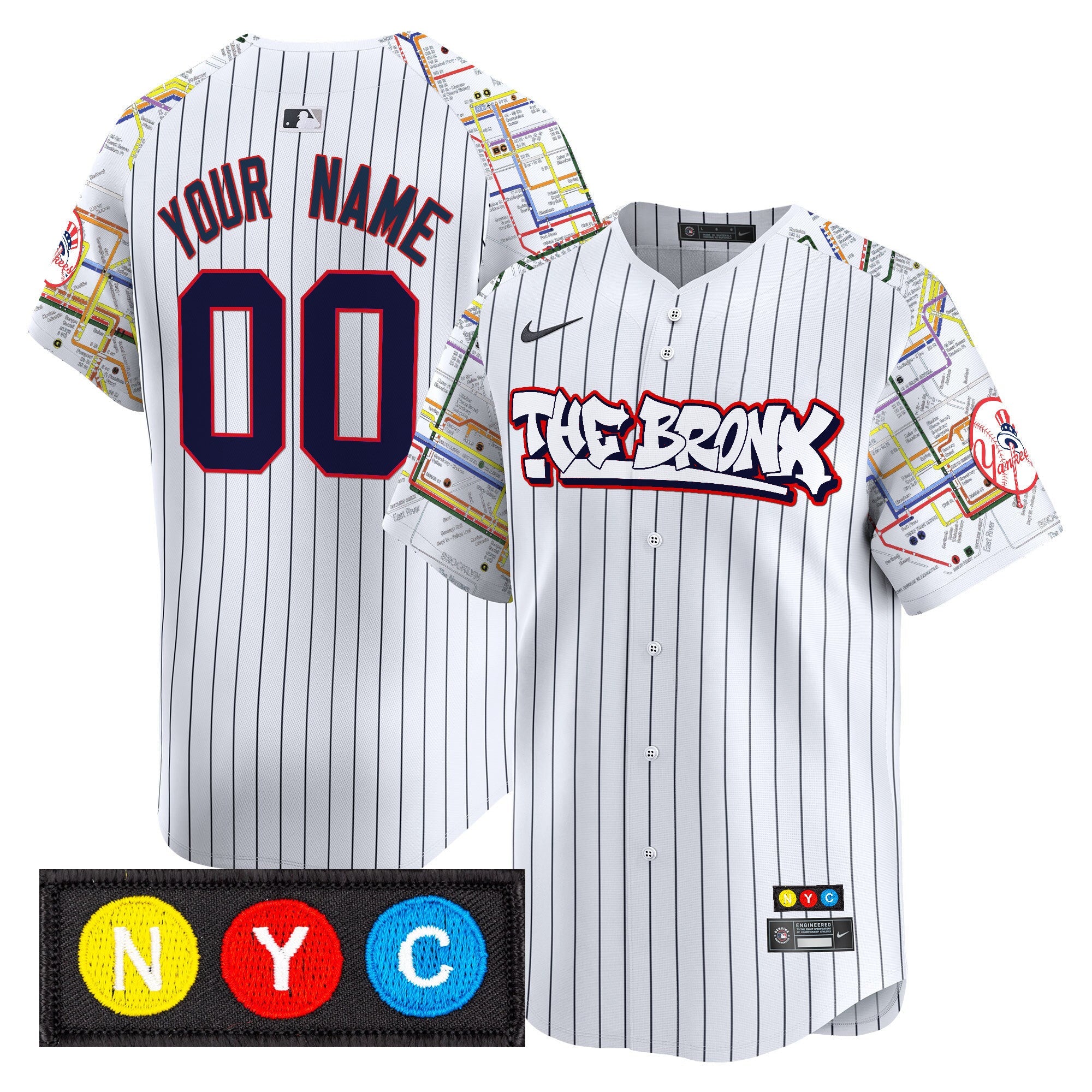 New York The Bronx Subway Style Vapor Premier Limited Custom Jersey – Stitched
