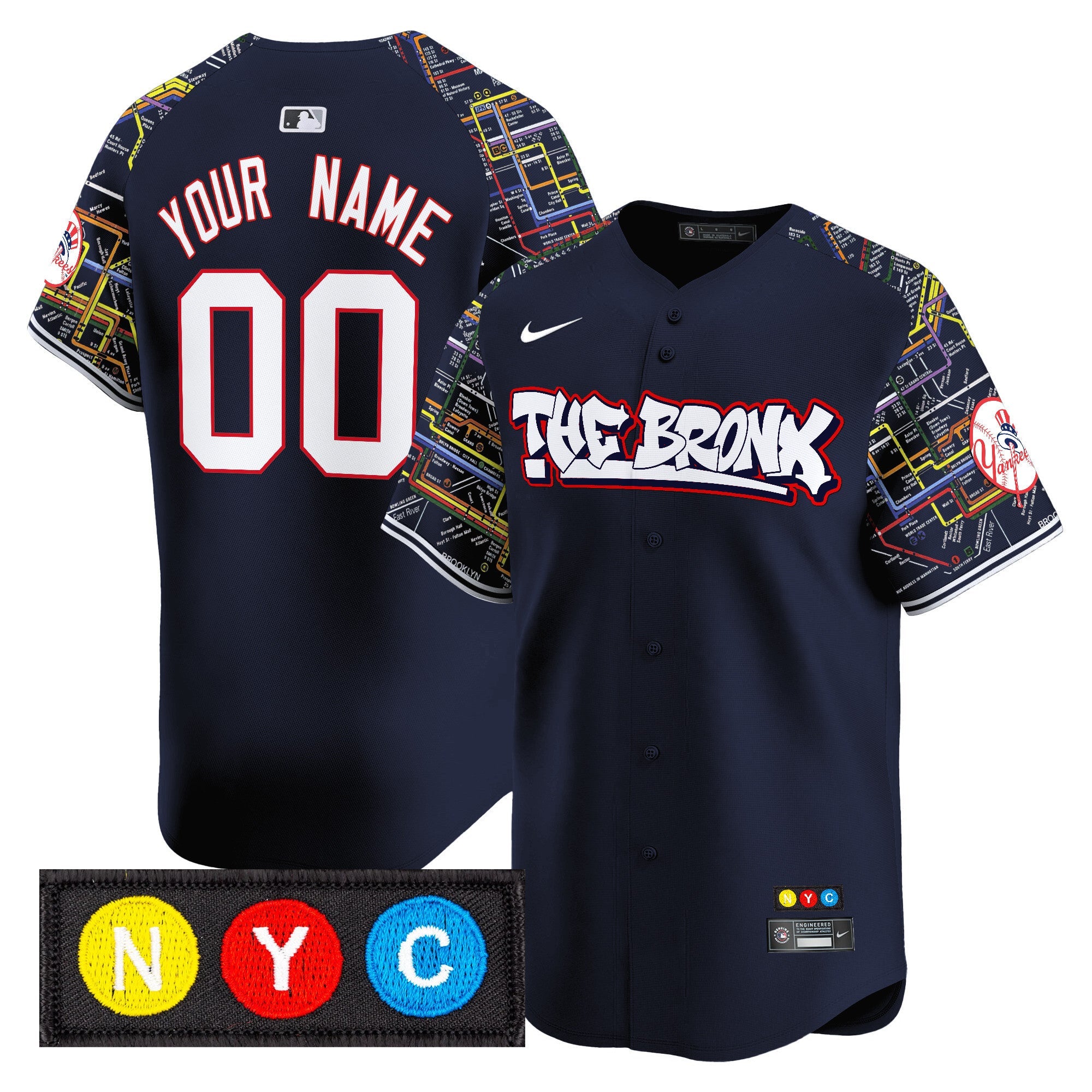 New York The Bronx Subway Style Vapor Premier Limited Custom Jersey – Stitched