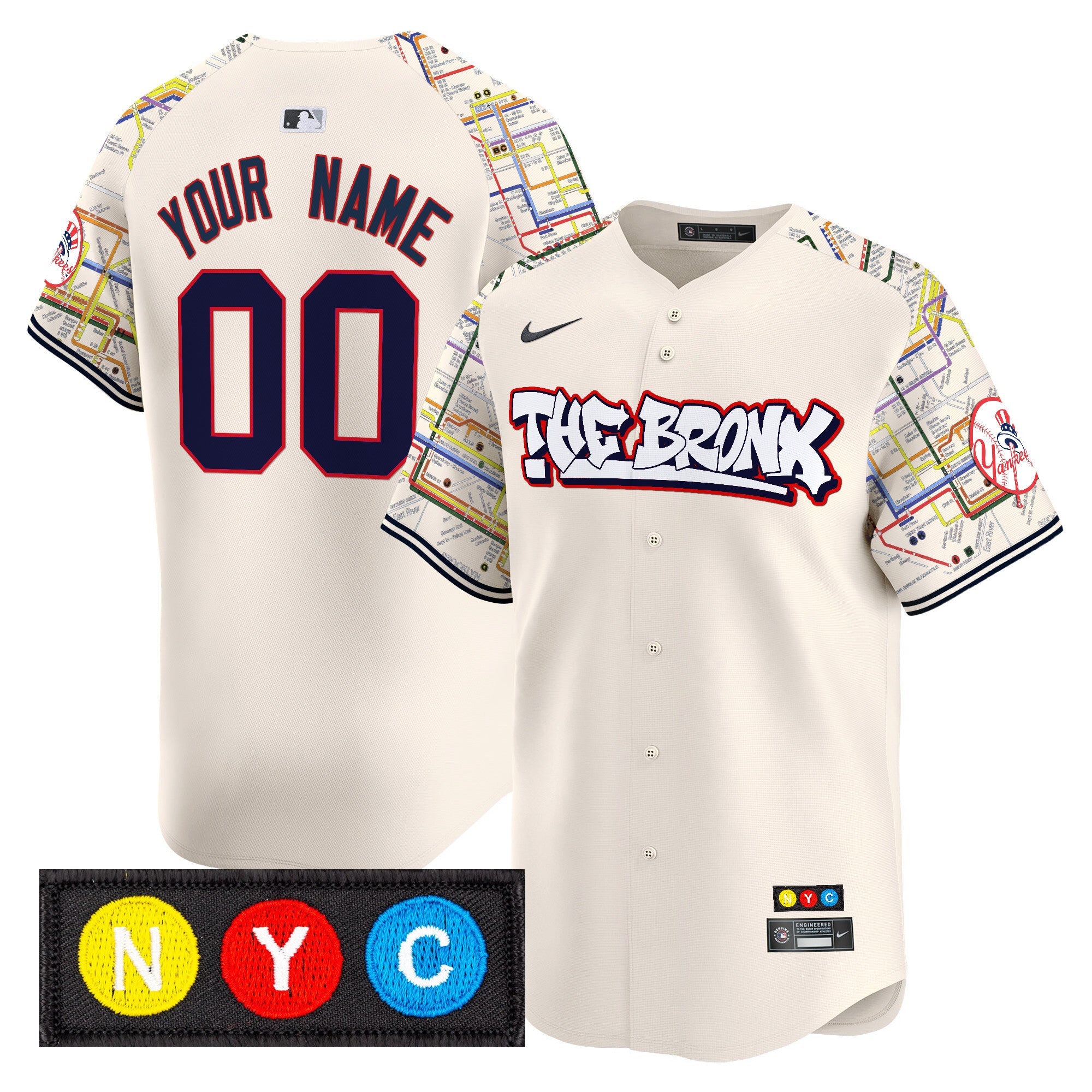 New York The Bronx Subway Style Vapor Premier Limited Custom Jersey – Stitched