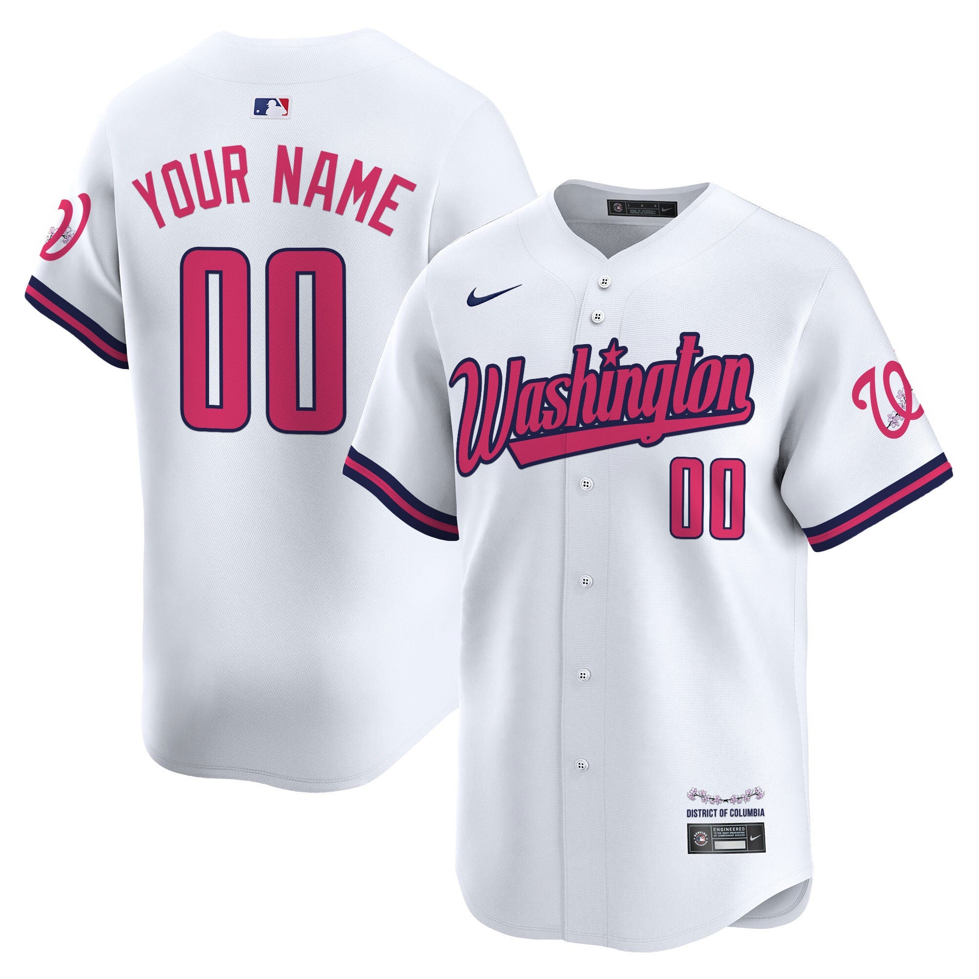 Washington Cherry Blossom Style Vapor Limited Custom Jersey