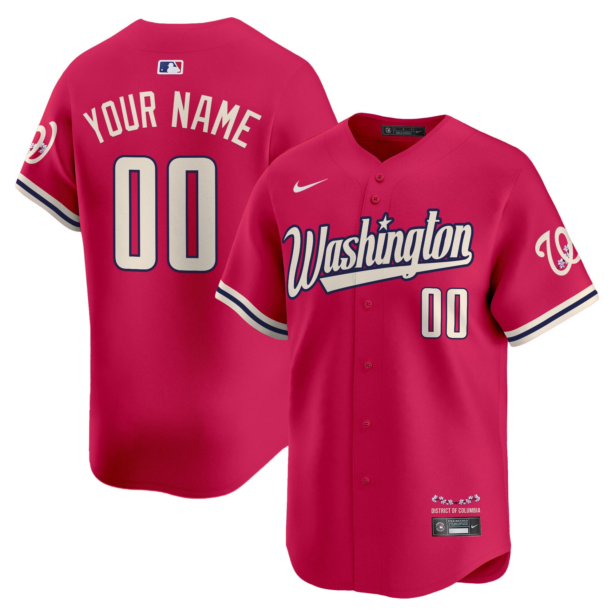 Washington Cherry Blossom Style Vapor Limited Custom Jersey