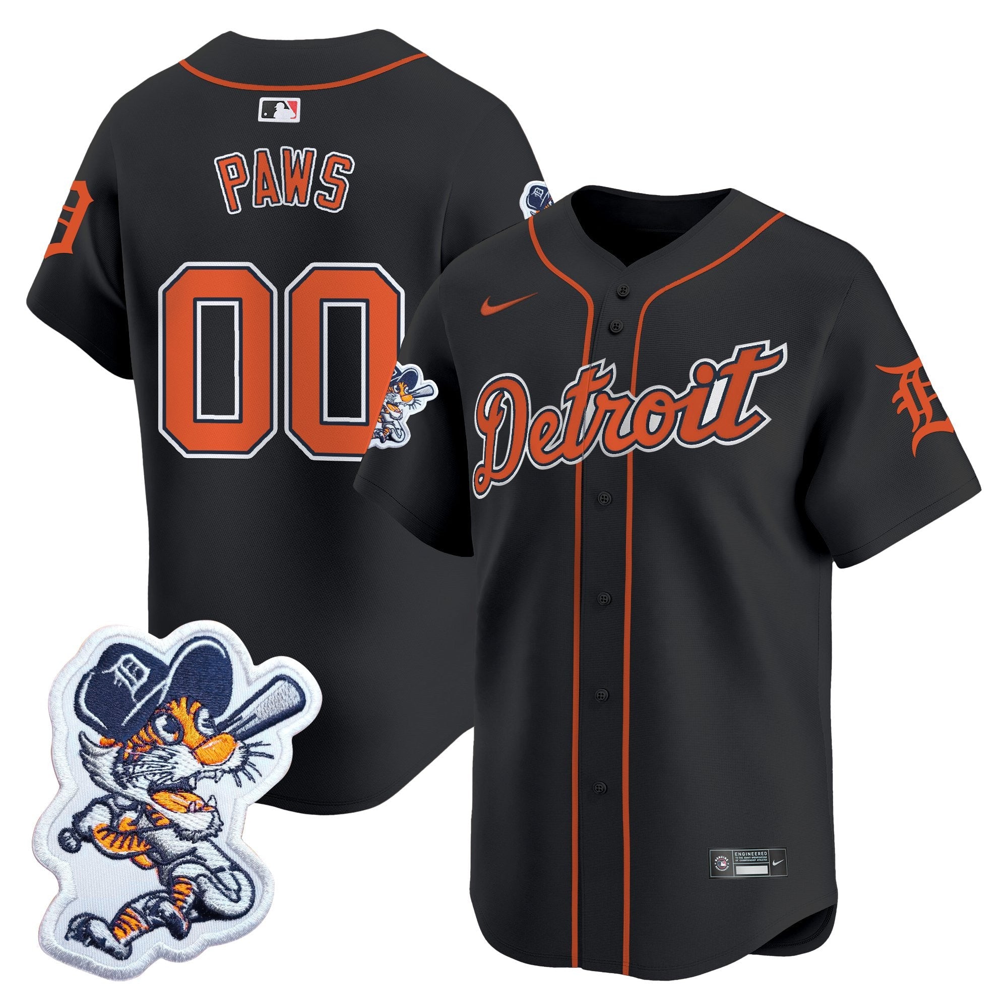Men’s Detroit Paws Patch Vapor Premier Limited Jersey