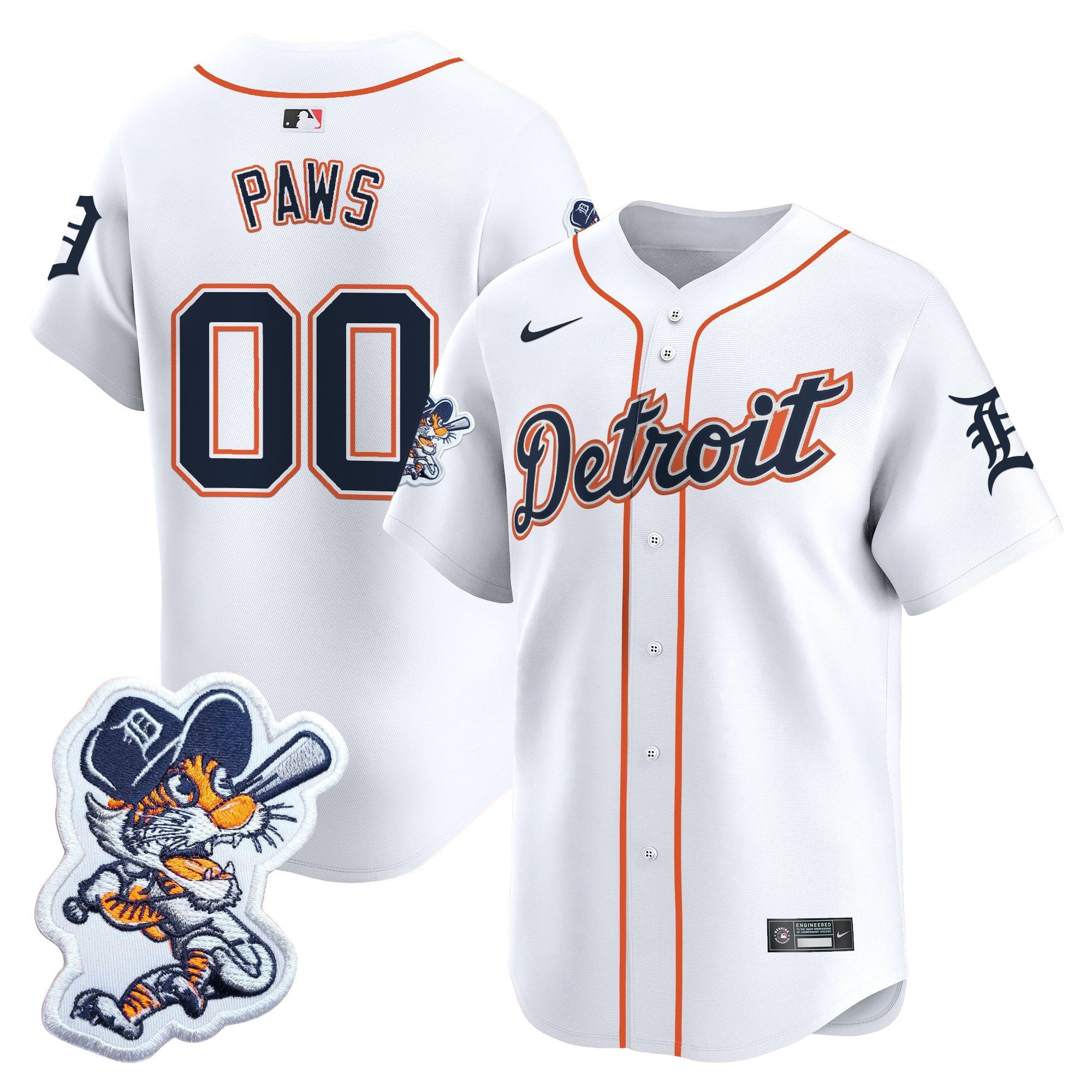 Men’s Detroit Paws Patch Vapor Premier Limited Jersey