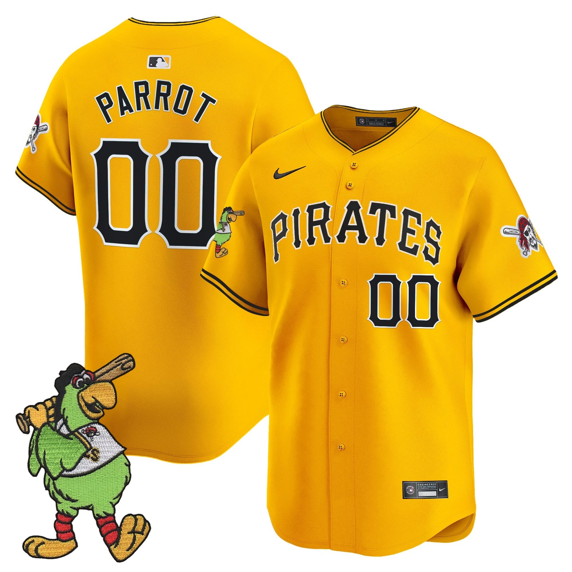 Men’s Pittsburgh Pirate Parrot Patch Vapor Premier Limited Jersey