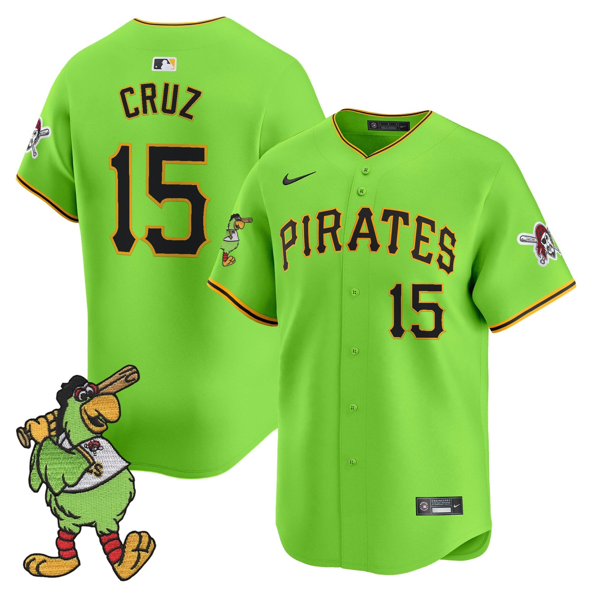 Men’s Pittsburgh Pirate Parrot Patch Vapor Premier Limited Jersey