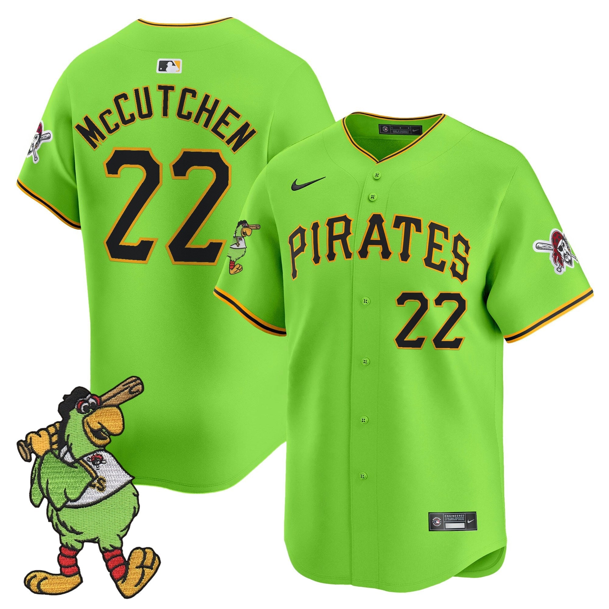 Men’s Pittsburgh Pirate Parrot Patch Vapor Premier Limited Jersey