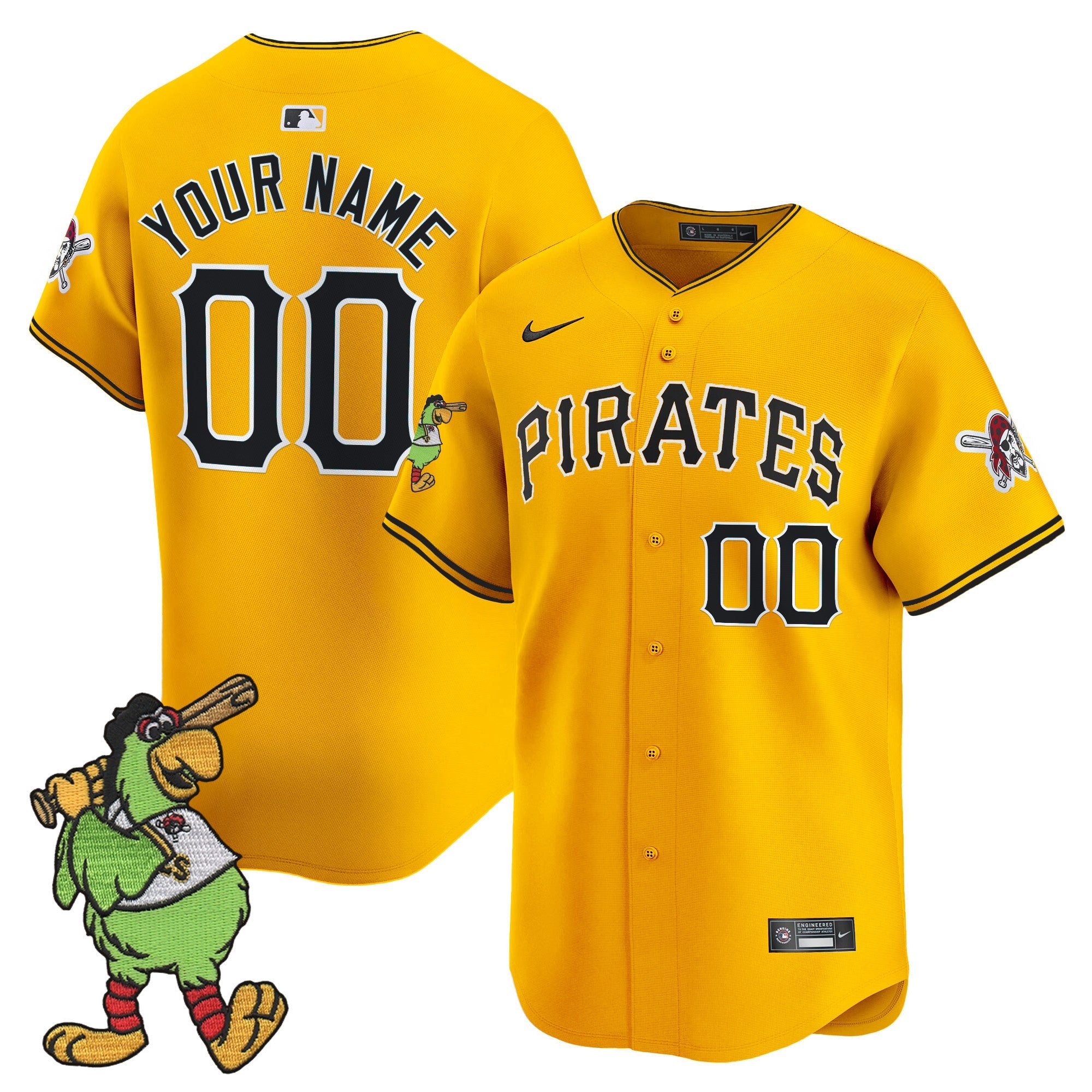 Pittsburgh Pirate Parrot Patch Vapor Premier Limited Custom Jersey