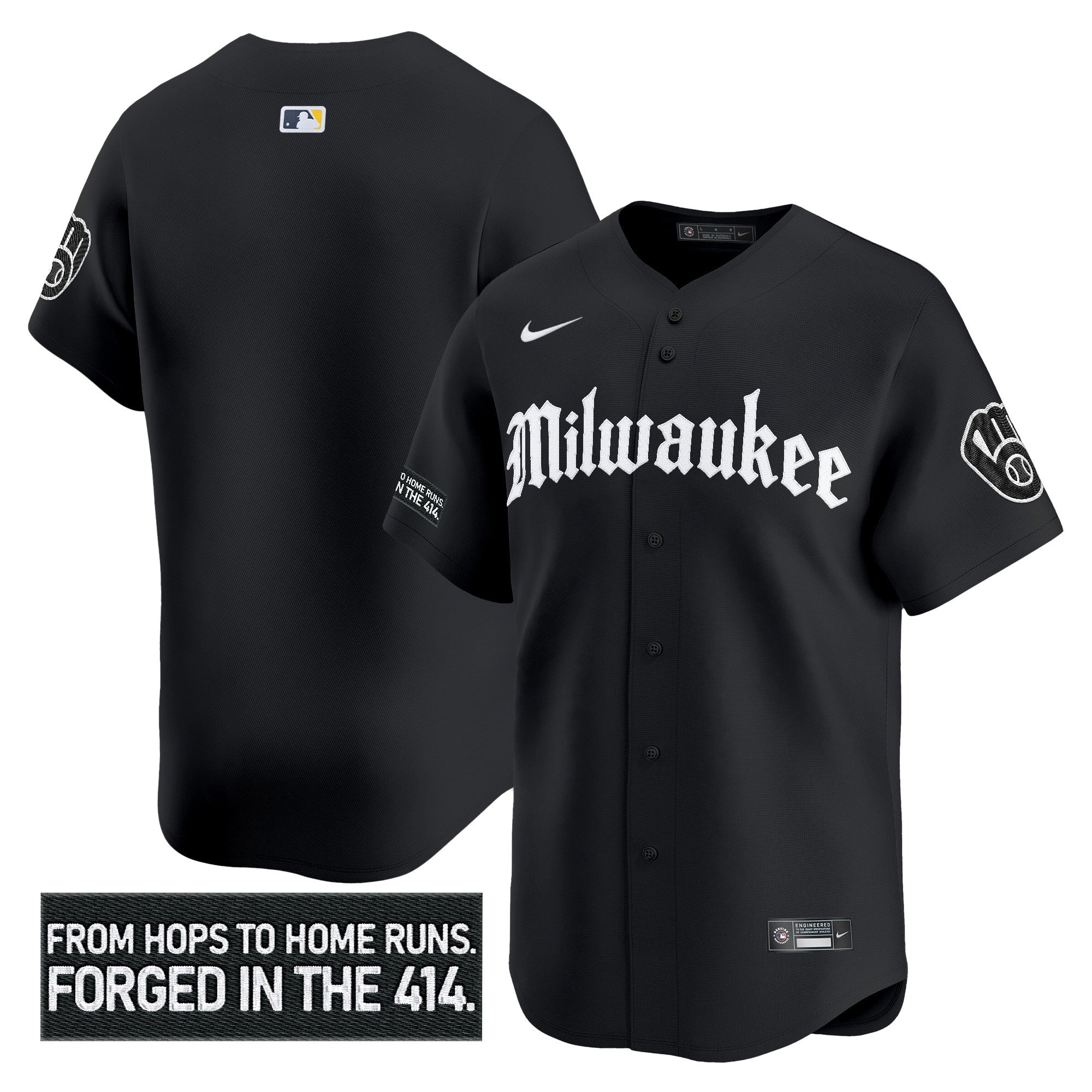 Men’s Milwaukee ‘Gothic 414 Shadows Edition’ Vapor Premier Limited Jersey