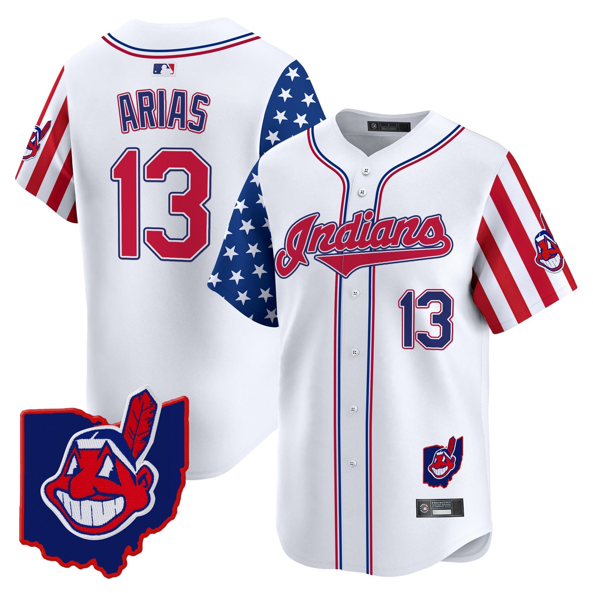 Men’s Cleveland Indians 2025 Independence Day Vapor Premier Limited Jersey