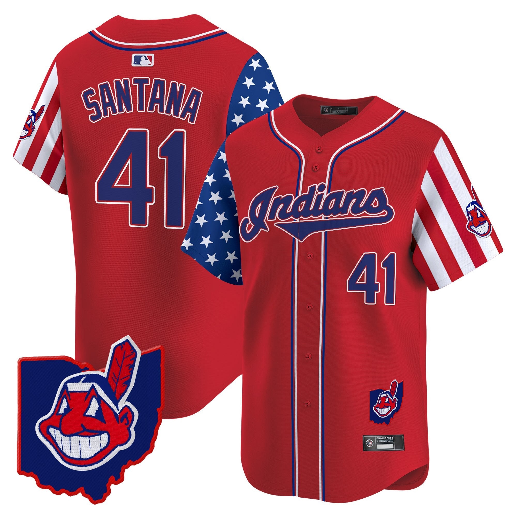 Men’s Cleveland Indians 2025 Independence Day Vapor Premier Limited Jersey