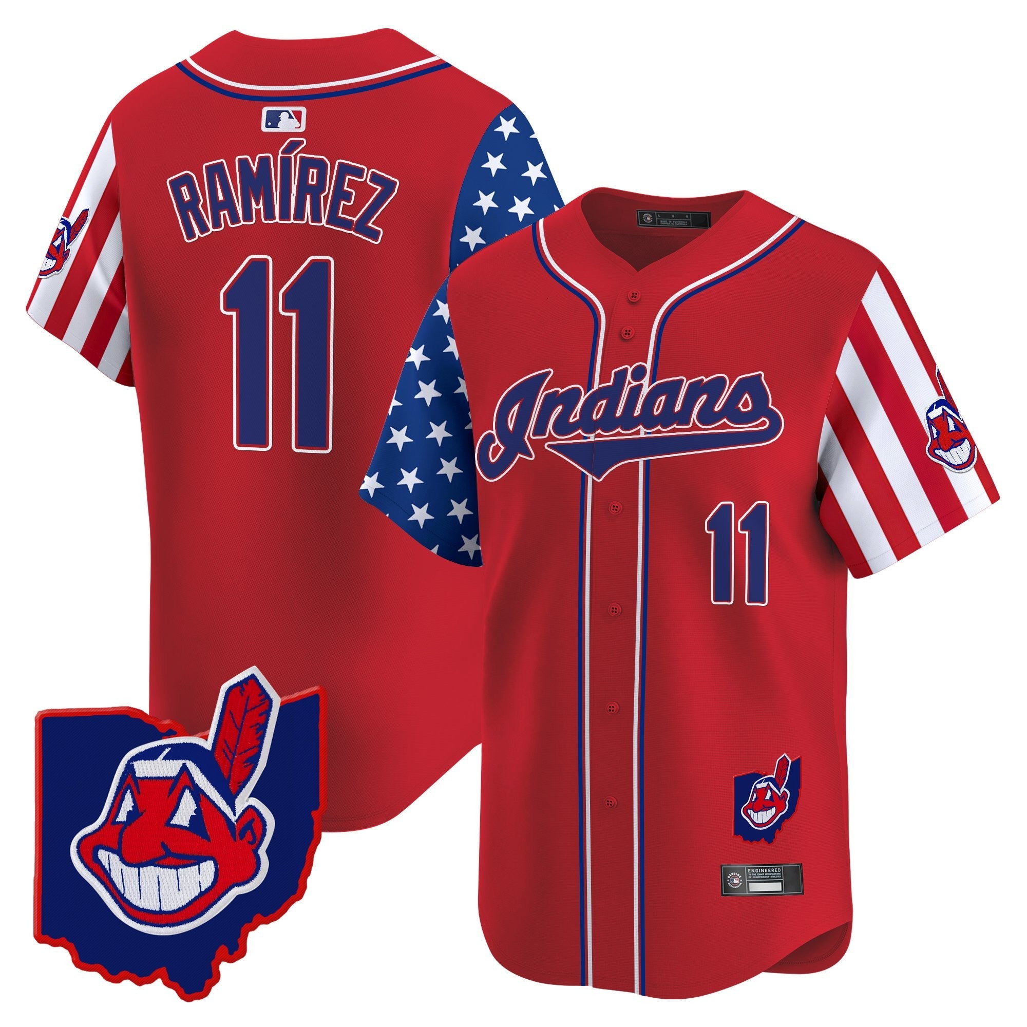 Men’s Cleveland Indians 2025 Independence Day Vapor Premier Limited Jersey