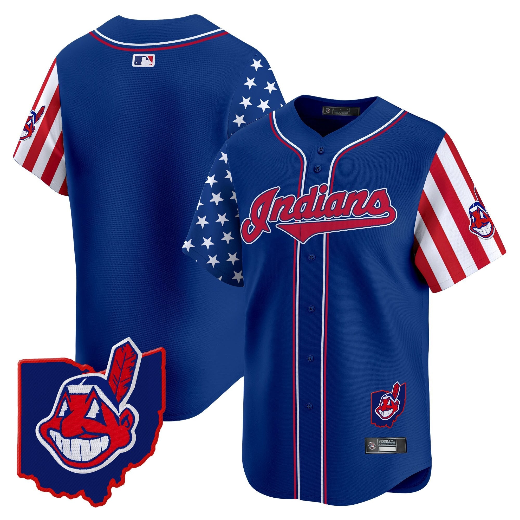 Men’s Cleveland Indians 2025 Independence Day Vapor Premier Limited Jersey