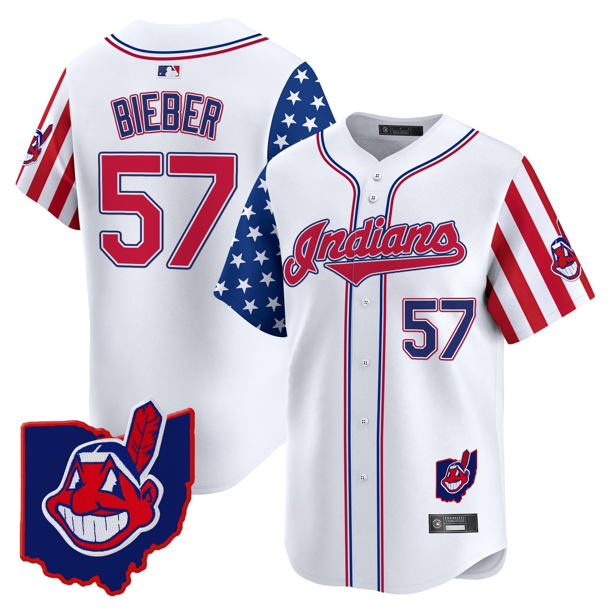 Men’s Cleveland Indians 2025 Independence Day Vapor Premier Limited Jersey