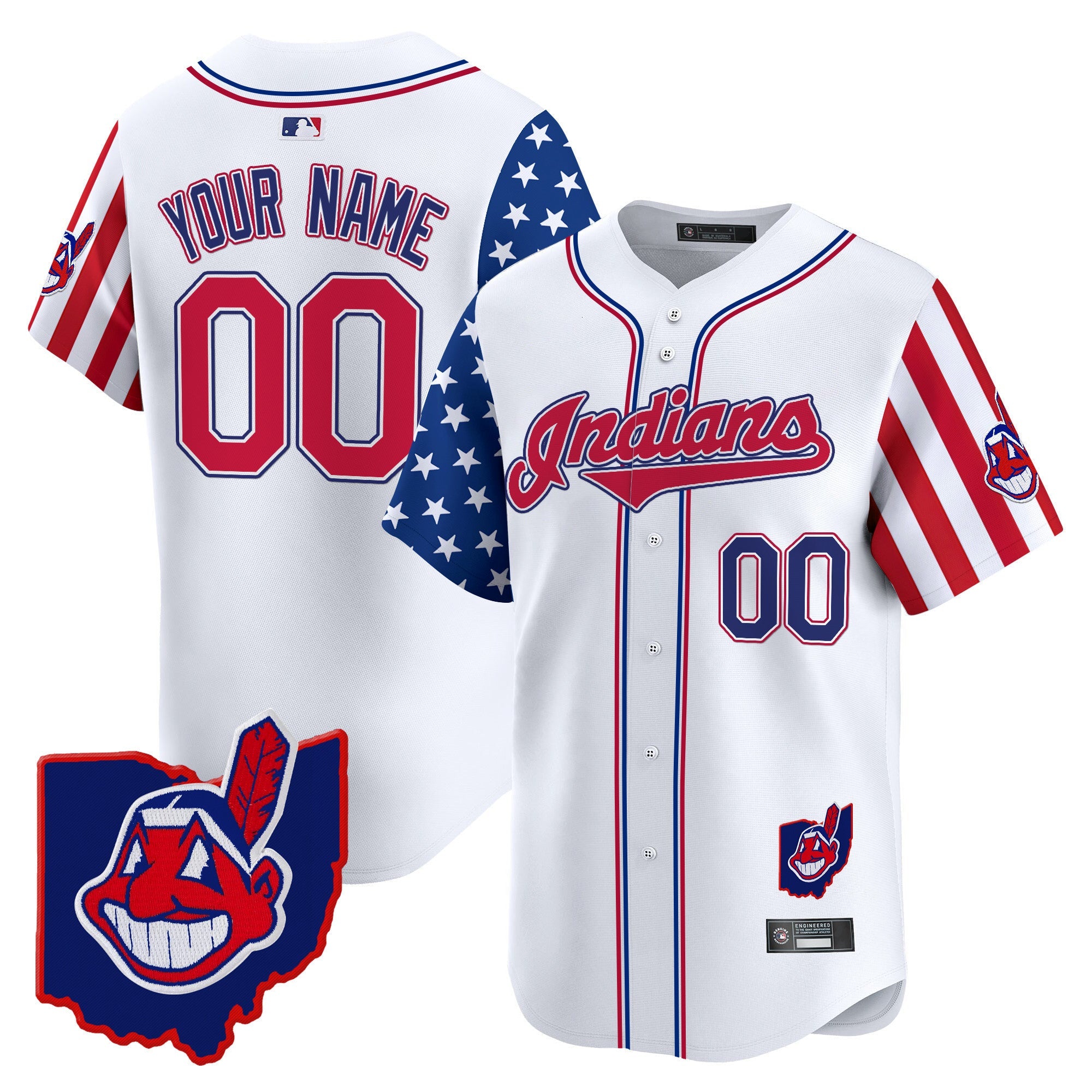Cleveland Indians 2025 Independence Day Vapor Premier Limited Custom Jersey