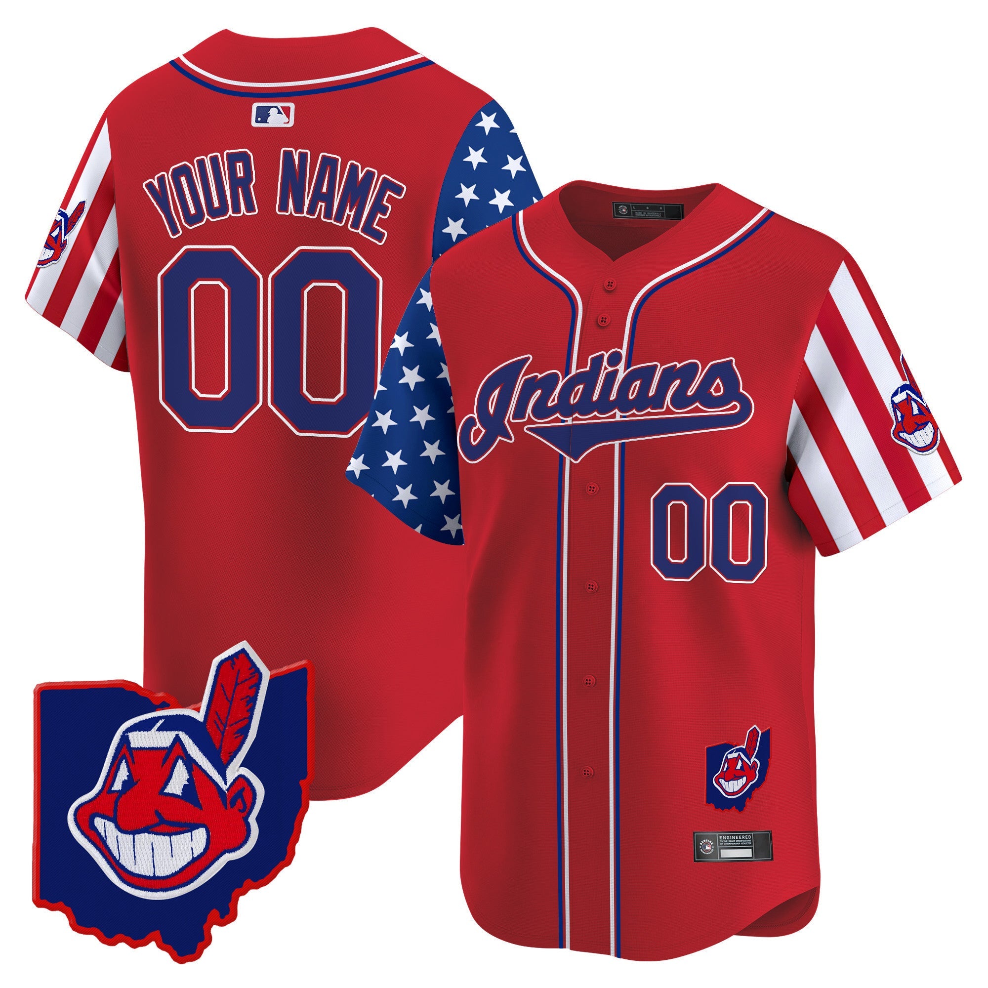 Cleveland Indians 2025 Independence Day Vapor Premier Limited Custom Jersey