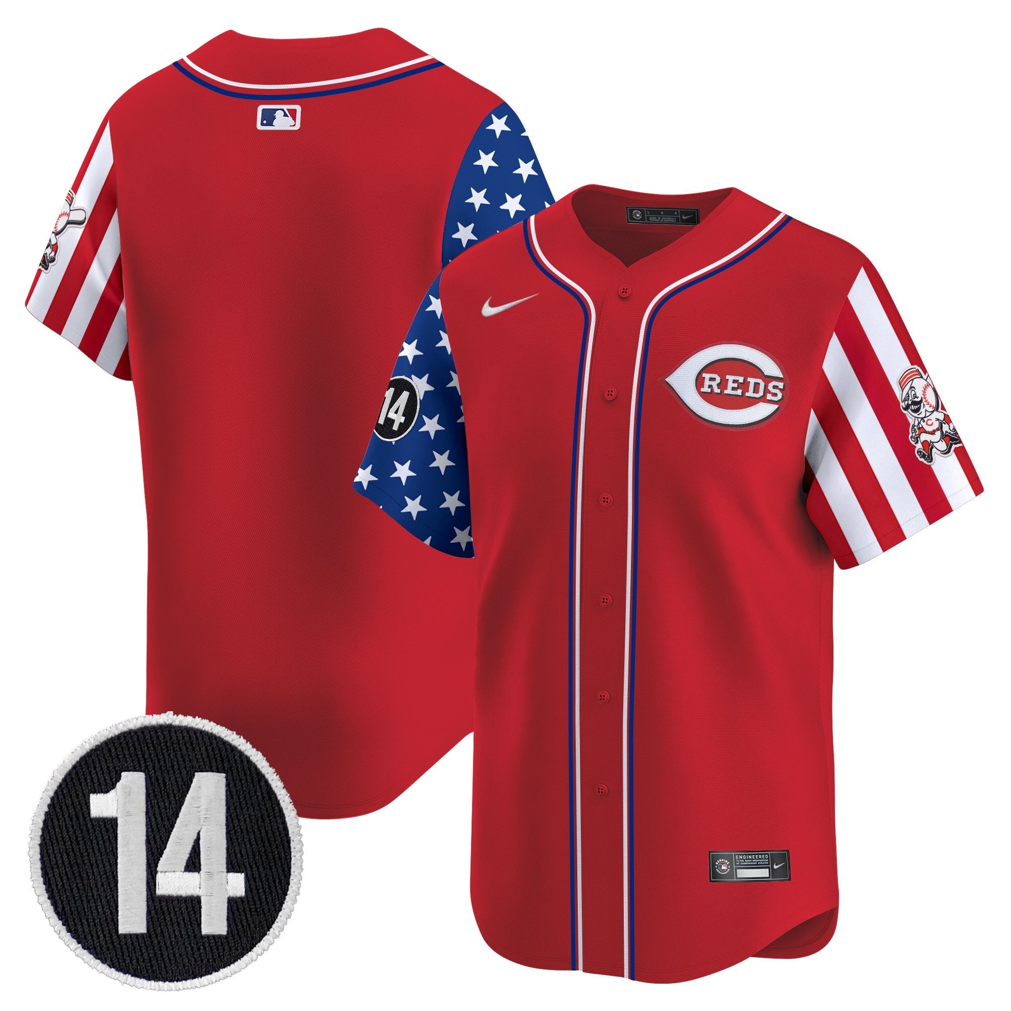 Men’s Cincinnati 2025 Independence Day Vapor Premier Limited Jersey – Pete Rose Patch