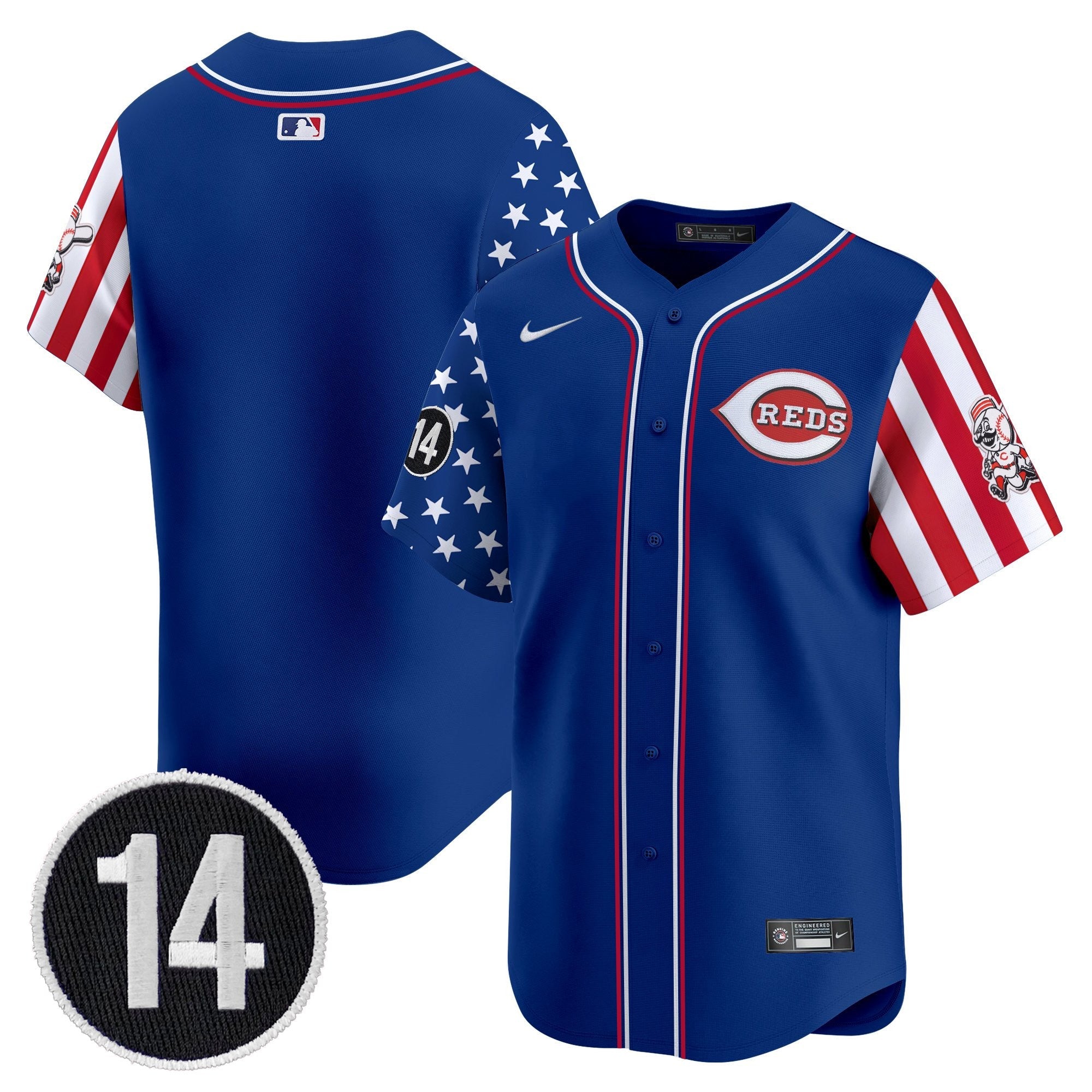 Men’s Cincinnati 2025 Independence Day Vapor Premier Limited Jersey – Pete Rose Patch