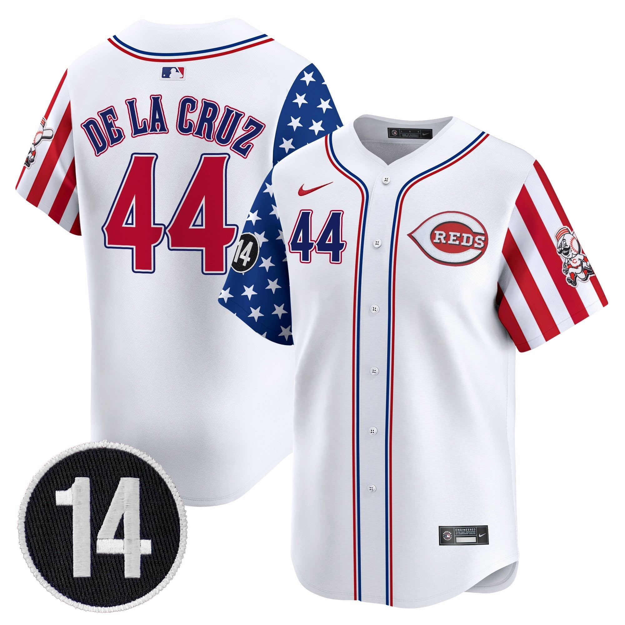 Men’s Cincinnati 2025 Independence Day Vapor Premier Limited Jersey – Pete Rose Patch
