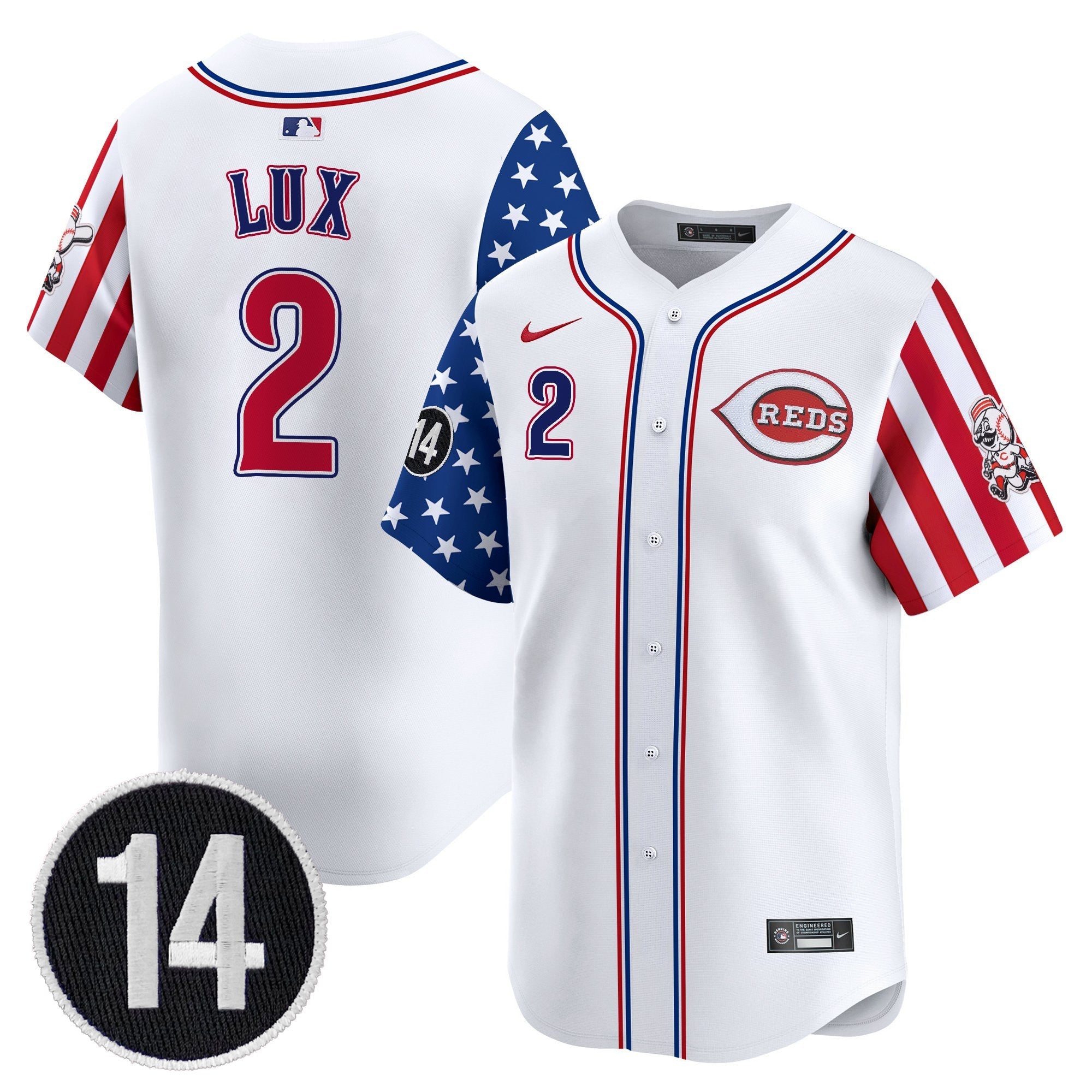 Men’s Cincinnati 2025 Independence Day Vapor Premier Limited Jersey – Pete Rose Patch