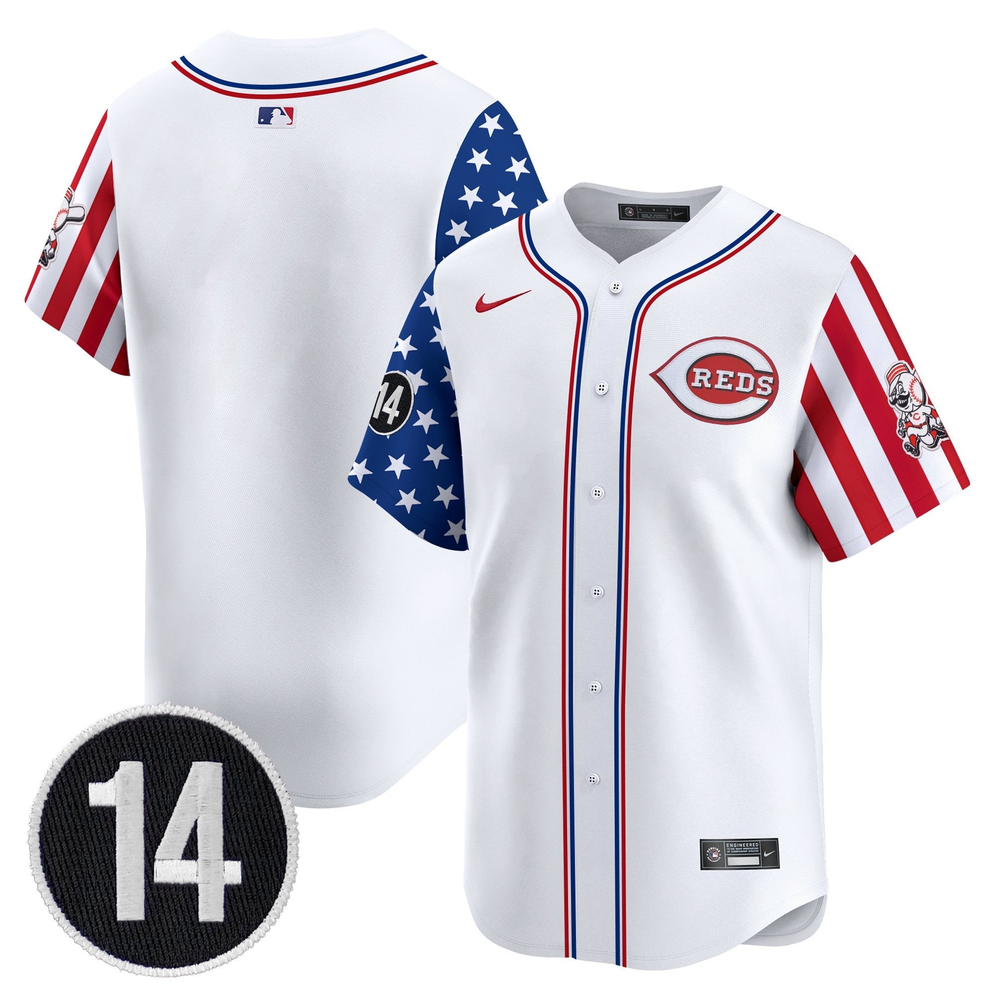 Men’s Cincinnati 2025 Independence Day Vapor Premier Limited Jersey – Pete Rose Patch
