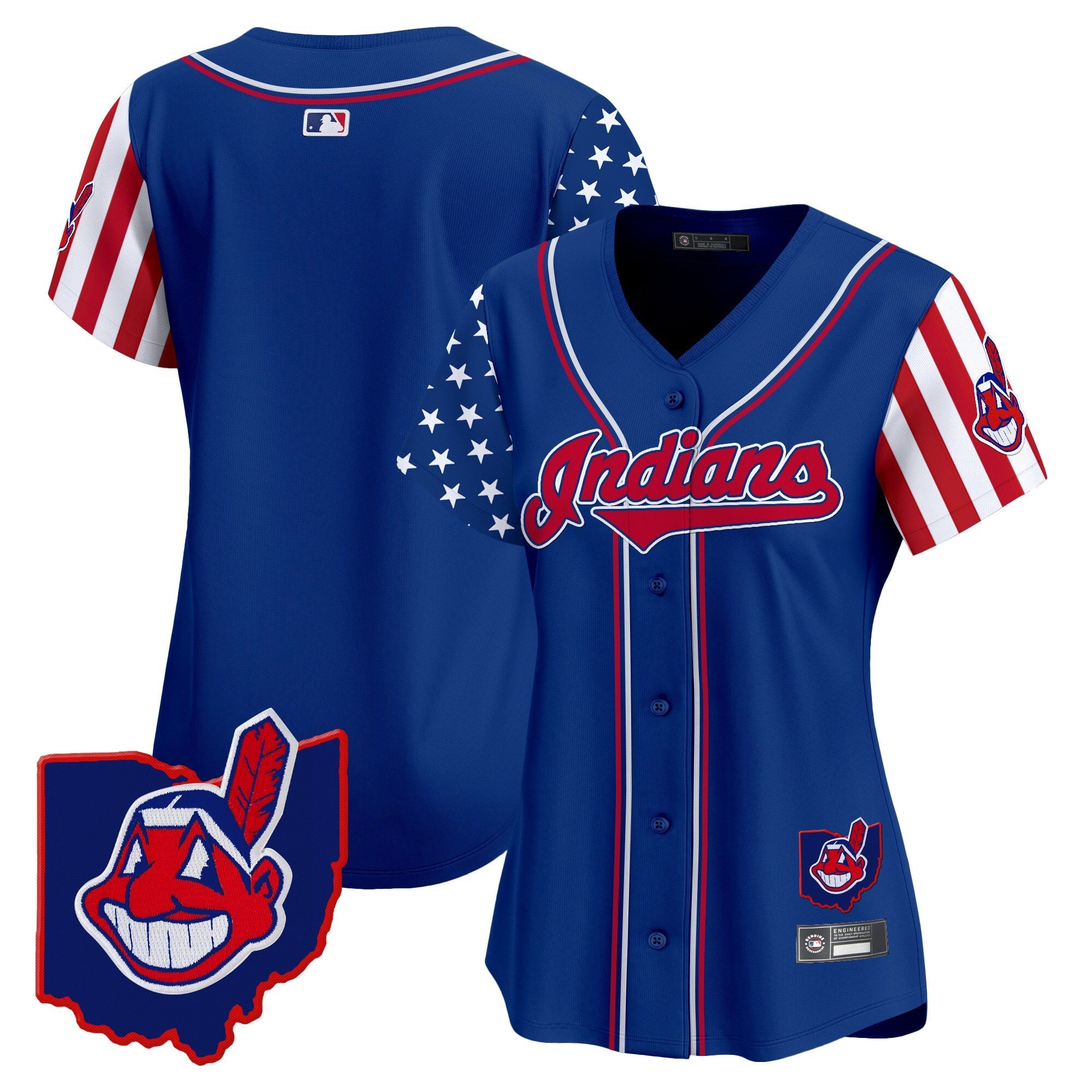 Women’s Cleveland Indians 2025 Independence Day Vapor Premier Limited Jersey