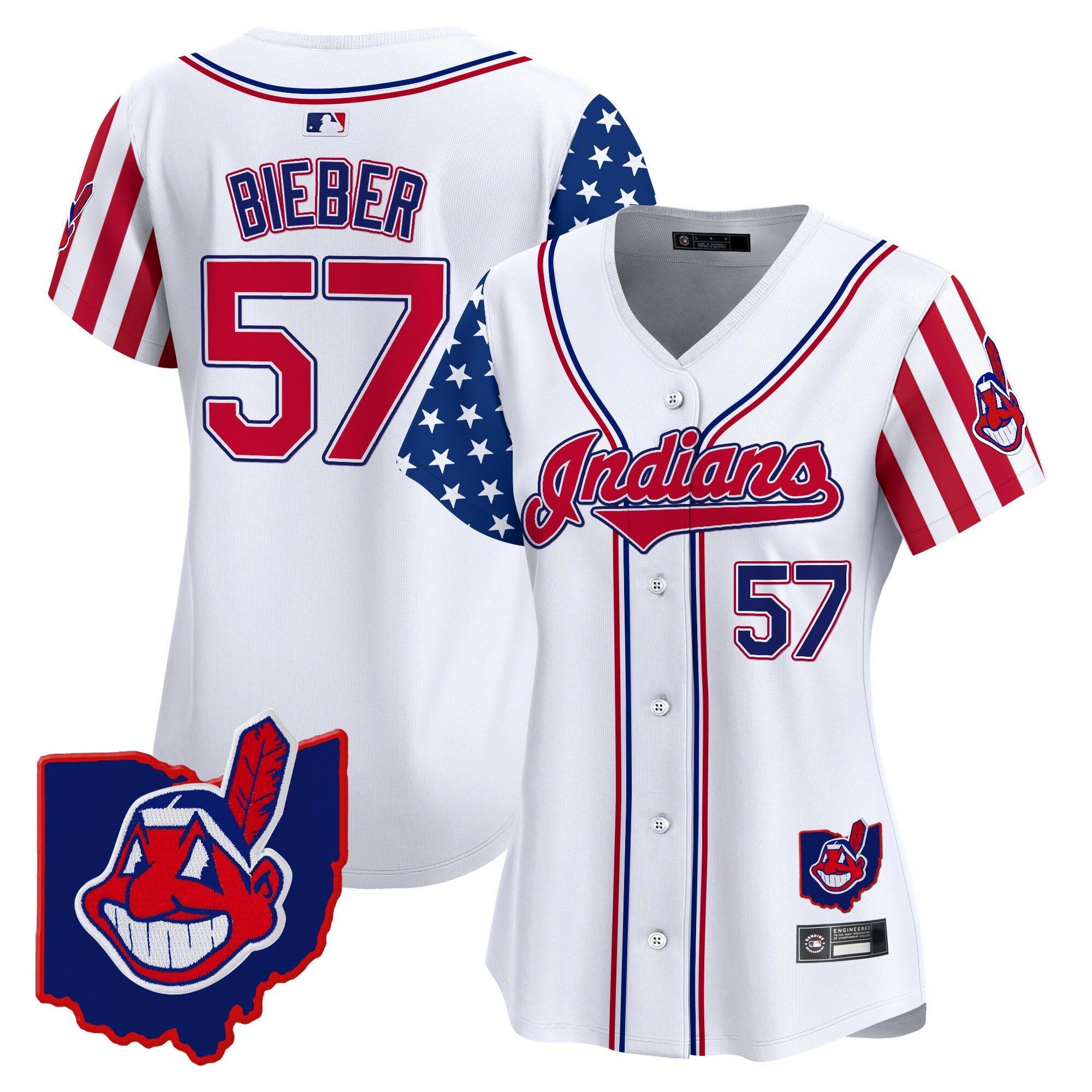 Women’s Cleveland Indians 2025 Independence Day Vapor Premier Limited Jersey