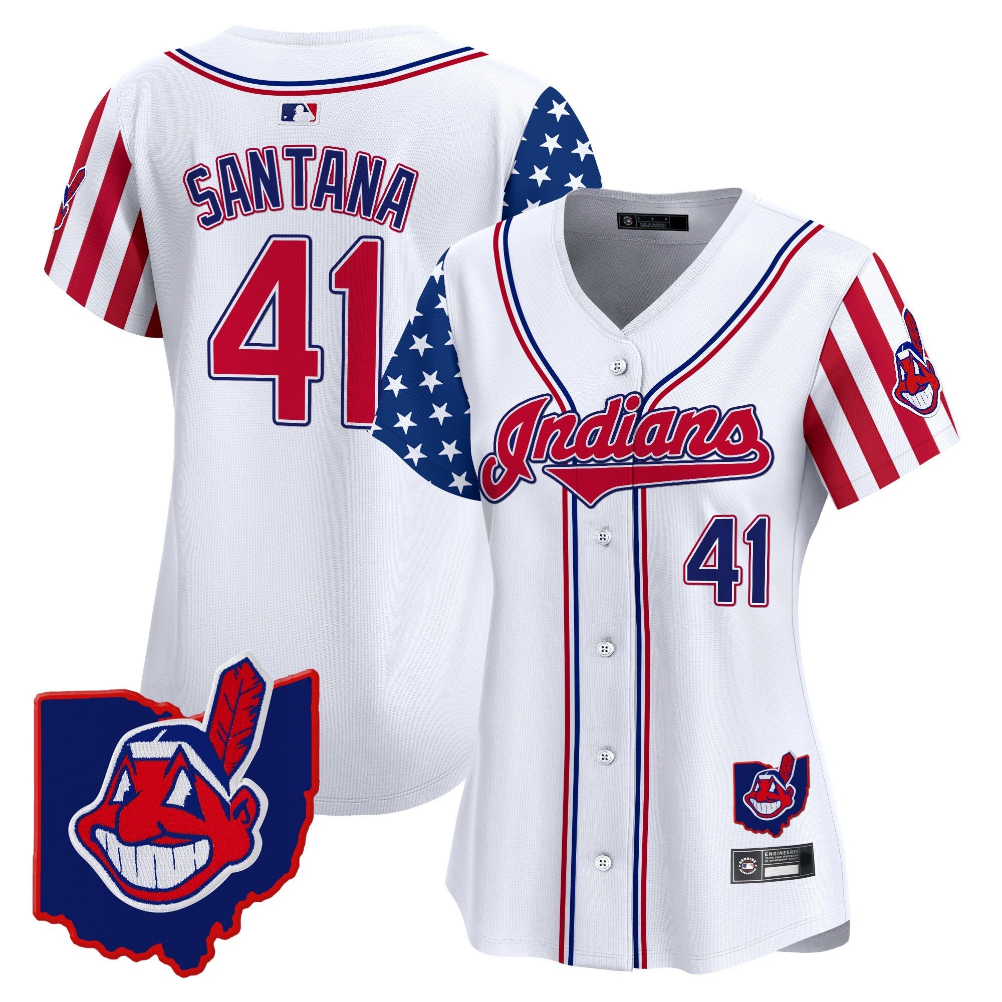 Women’s Cleveland Indians 2025 Independence Day Vapor Premier Limited Jersey