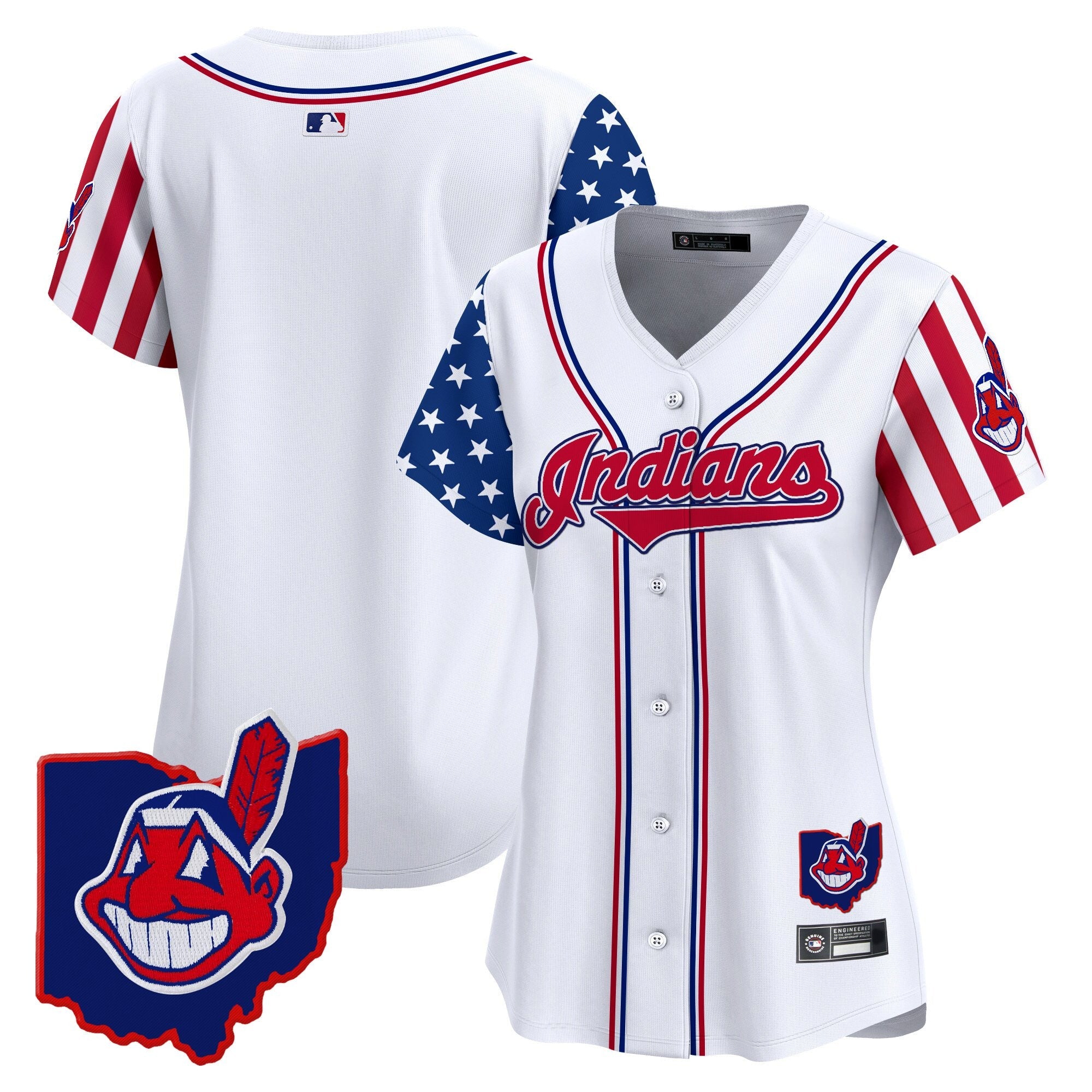 Women’s Cleveland Indians 2025 Independence Day Vapor Premier Limited Jersey