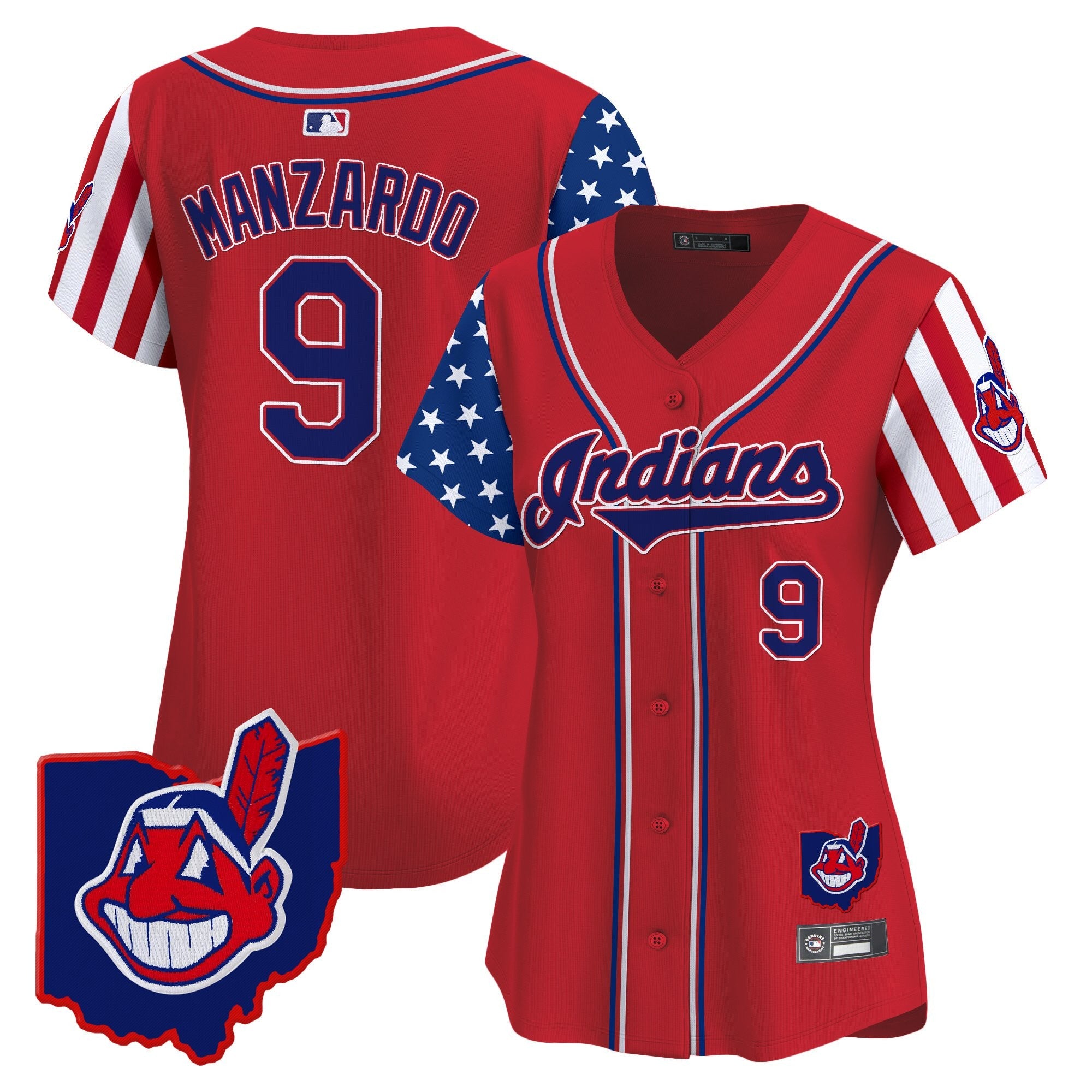 Women’s Cleveland Indians 2025 Independence Day Vapor Premier Limited Jersey
