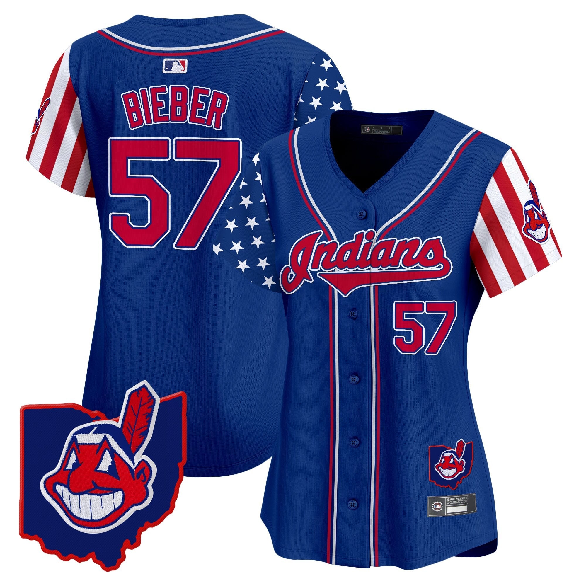 Women’s Cleveland Indians 2025 Independence Day Vapor Premier Limited Jersey
