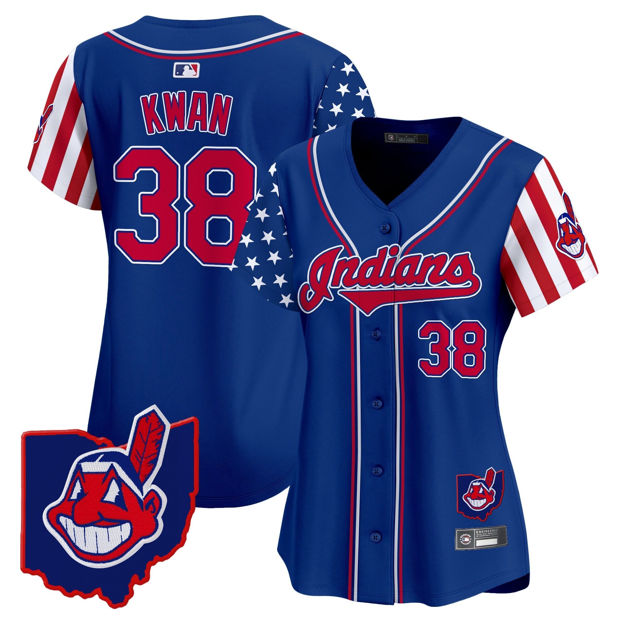 Women’s Cleveland Indians 2025 Independence Day Vapor Premier Limited Jersey