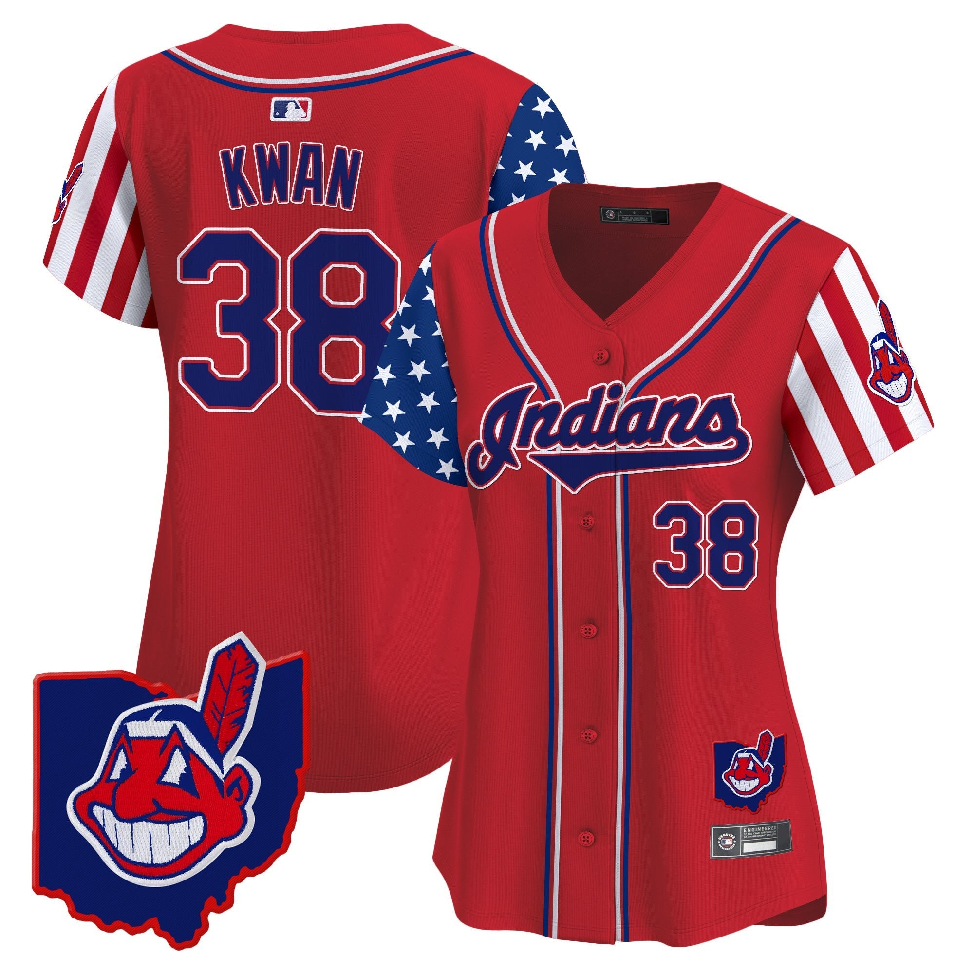Women’s Cleveland Indians 2025 Independence Day Vapor Premier Limited Jersey