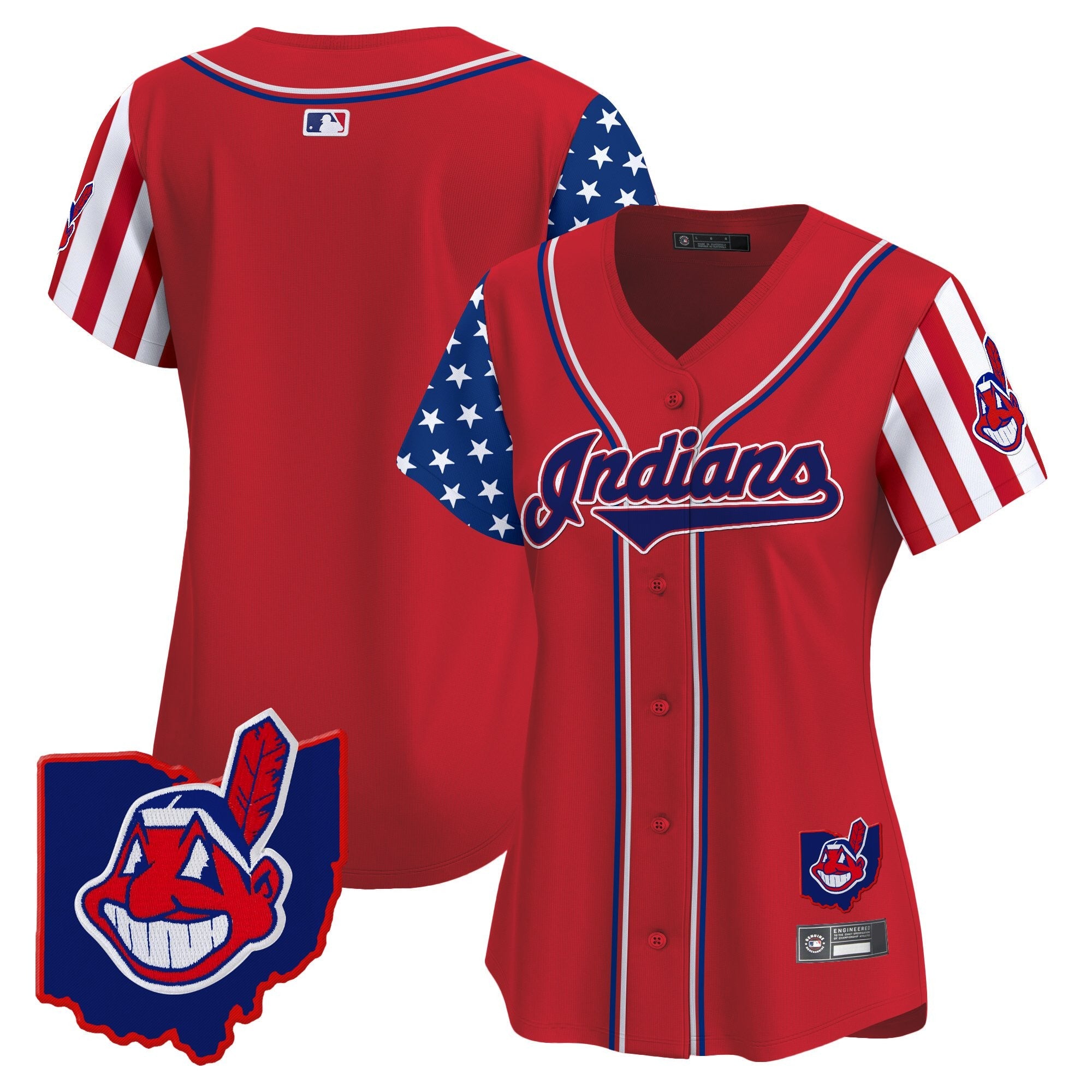 Women’s Cleveland Indians 2025 Independence Day Vapor Premier Limited Jersey