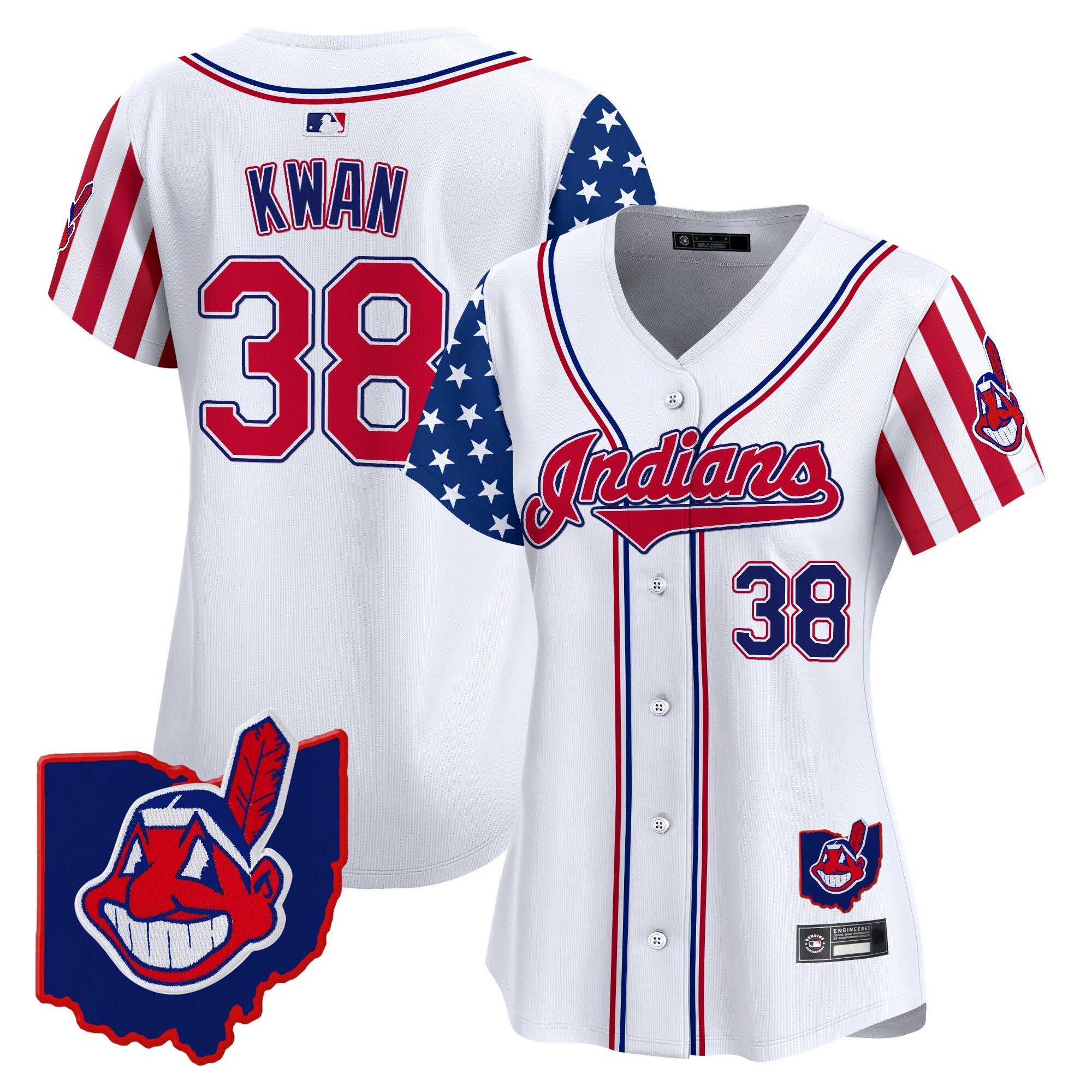Women’s Cleveland Indians 2025 Independence Day Vapor Premier Limited Jersey
