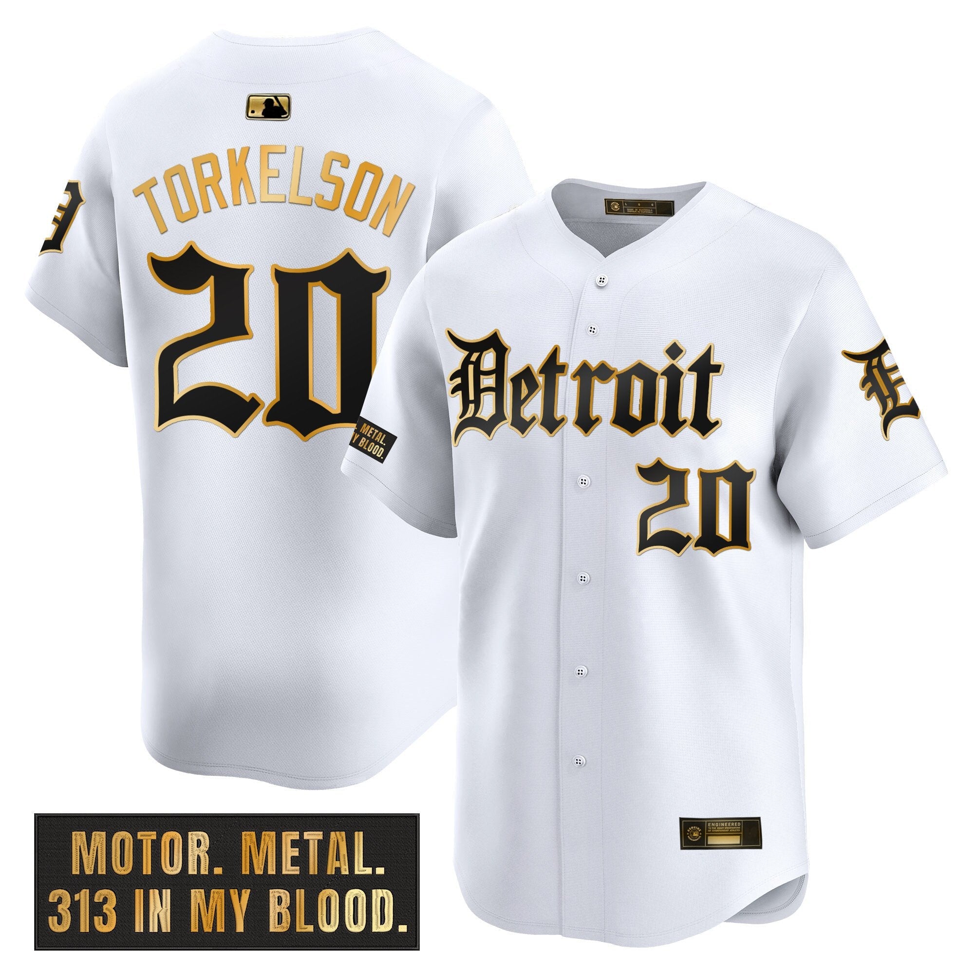 Men’s Detroit ‘Motor Gothic Edition’ Gold Vapor Premier Limited Jersey