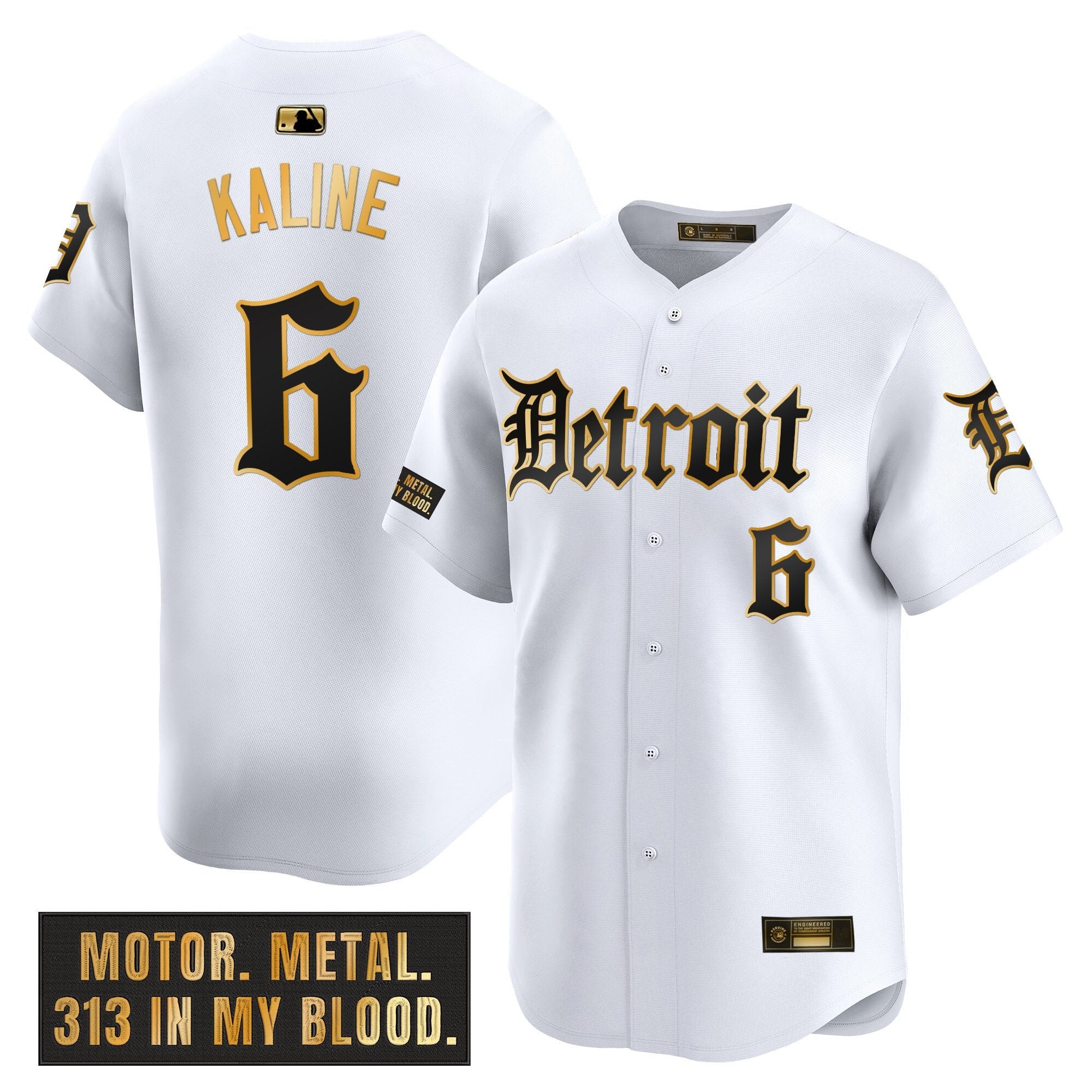 Men’s Detroit ‘Motor Gothic Edition’ Gold Vapor Premier Limited Jersey