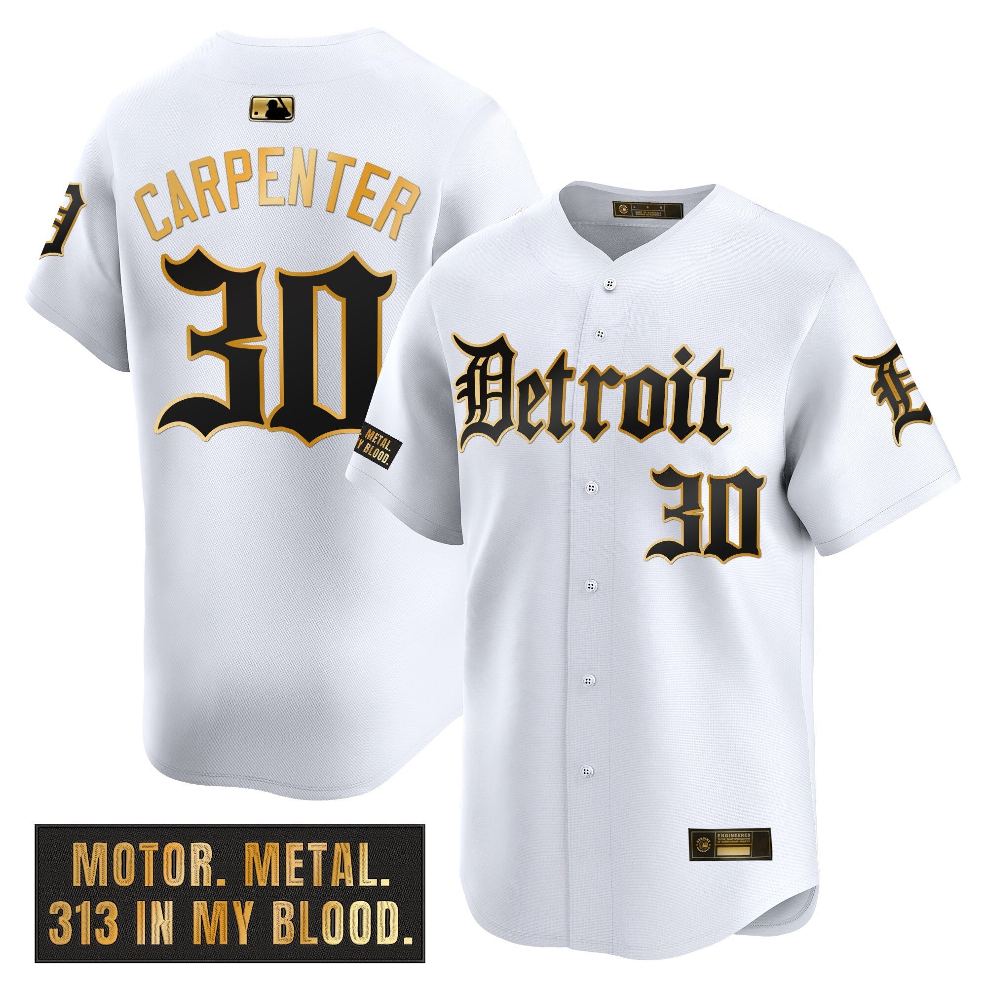 Men’s Detroit ‘Motor Gothic Edition’ Gold Vapor Premier Limited Jersey